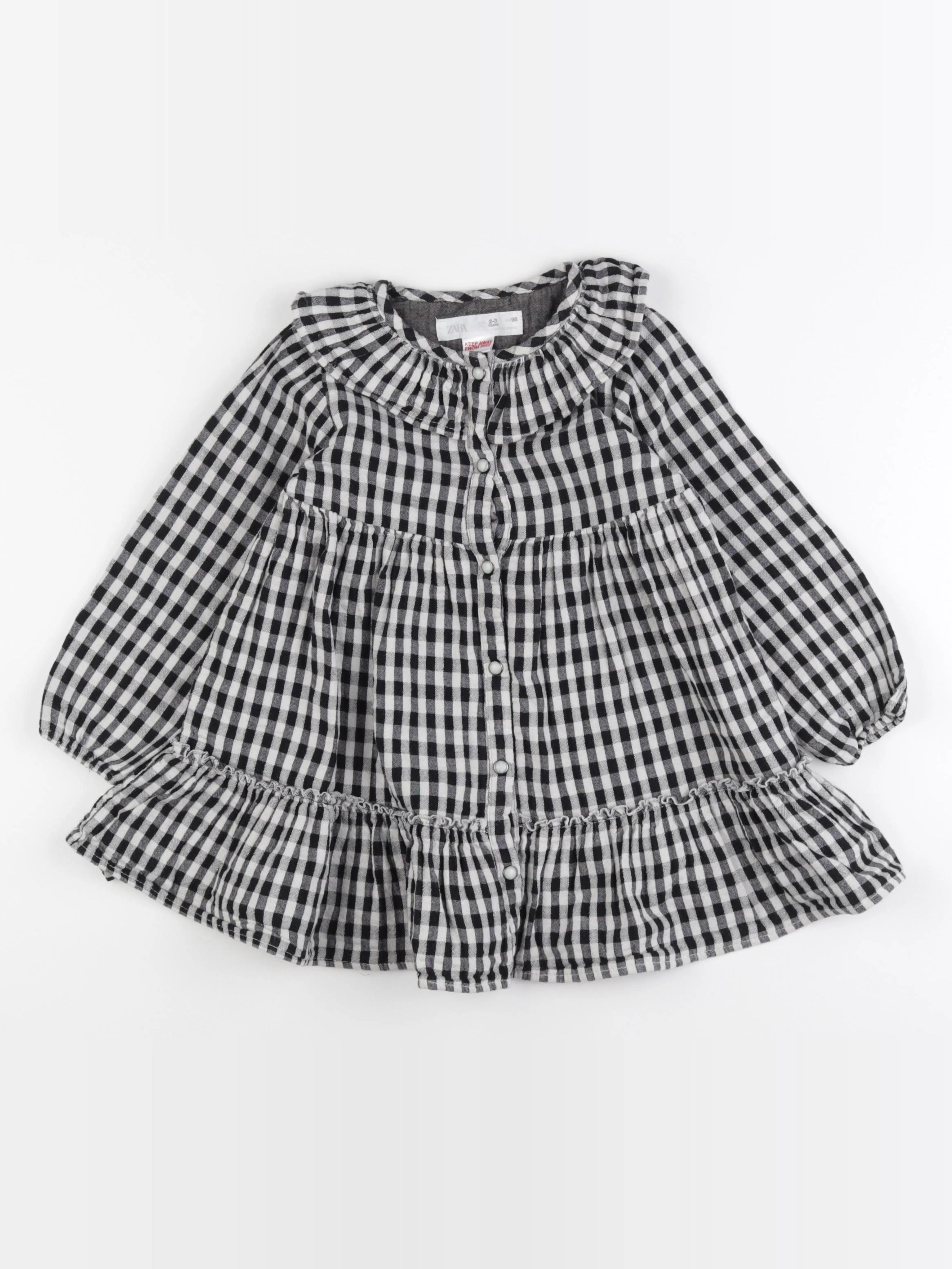 Zara - robe noir, beige - 2/3 ans