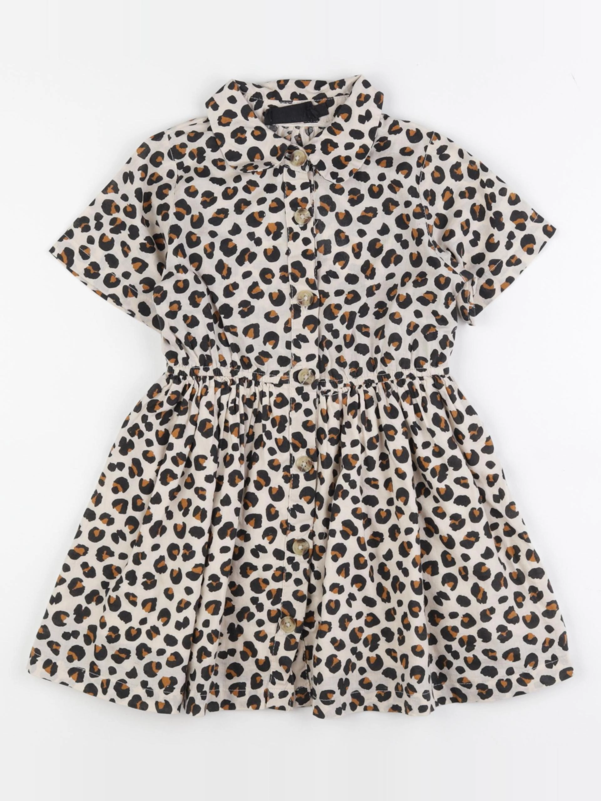 Monoprix - robe beige, marron - 3 ans