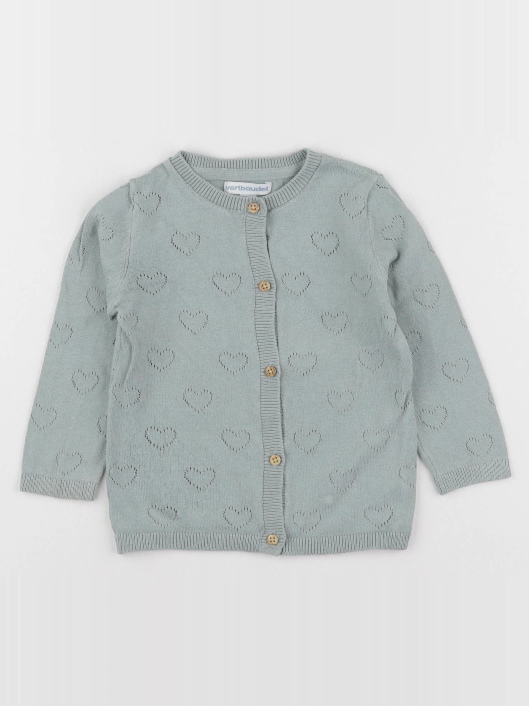 Vertbaudet - gilet vert - 18 mois