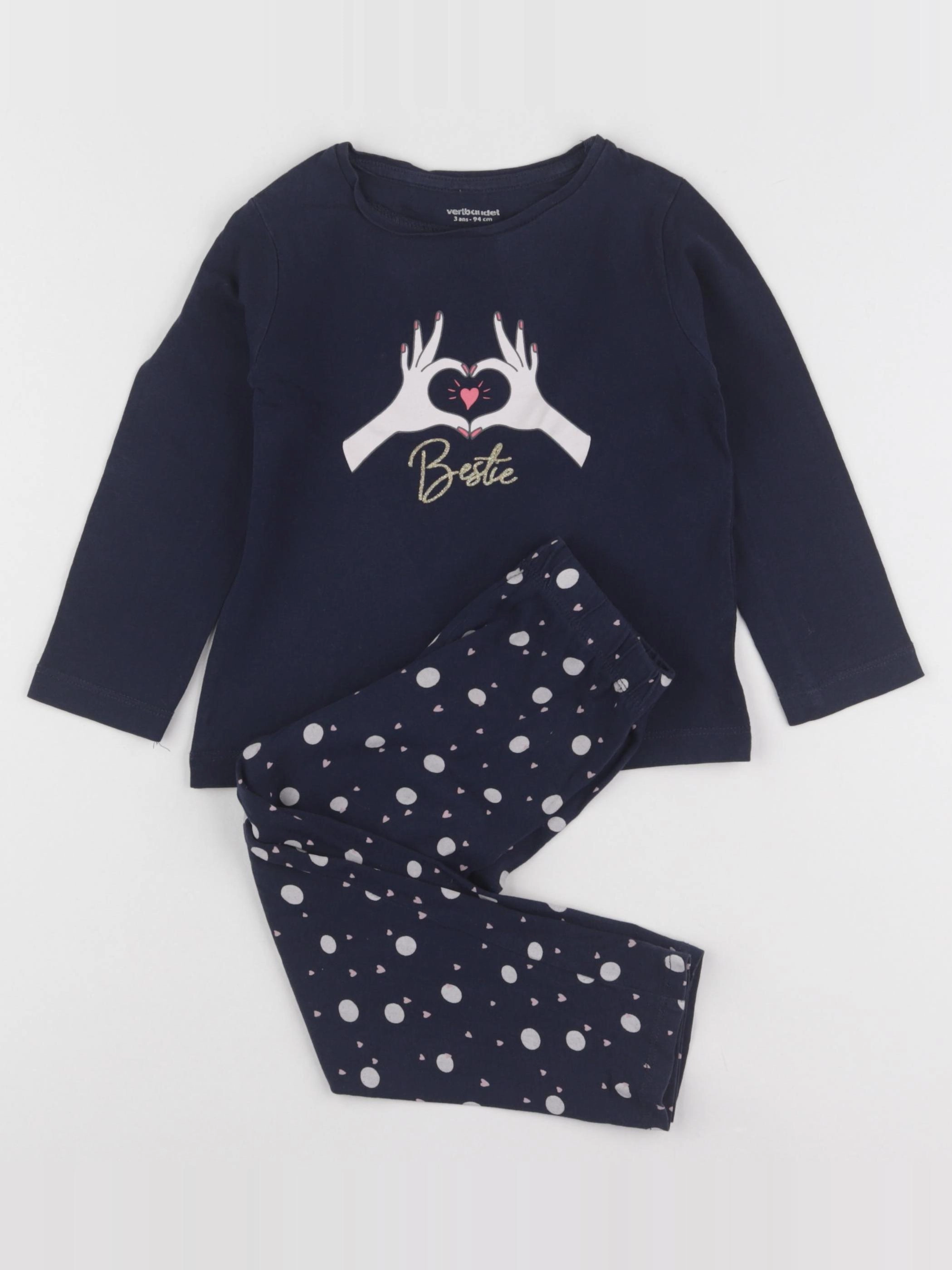 Vertbaudet - pyjama coton bleu - 3 ans