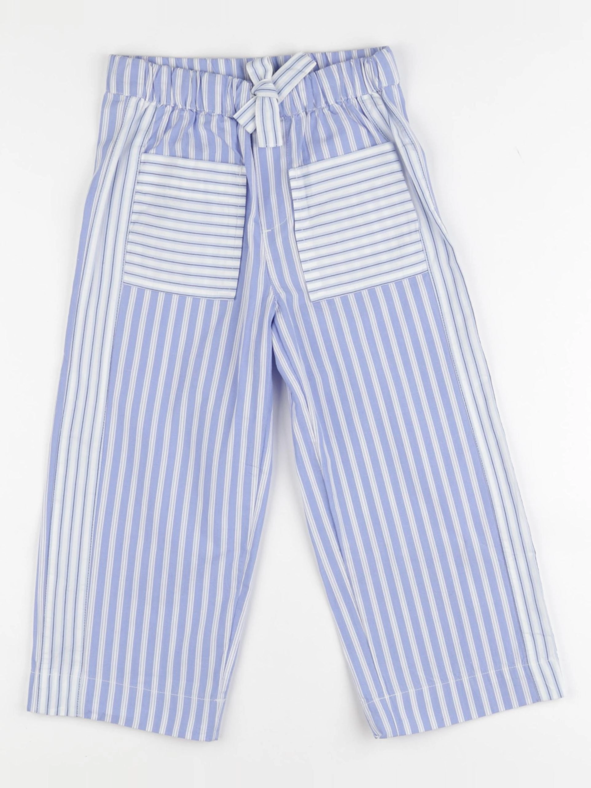 Monoprix - pantalon bleu, blanc - 4 ans