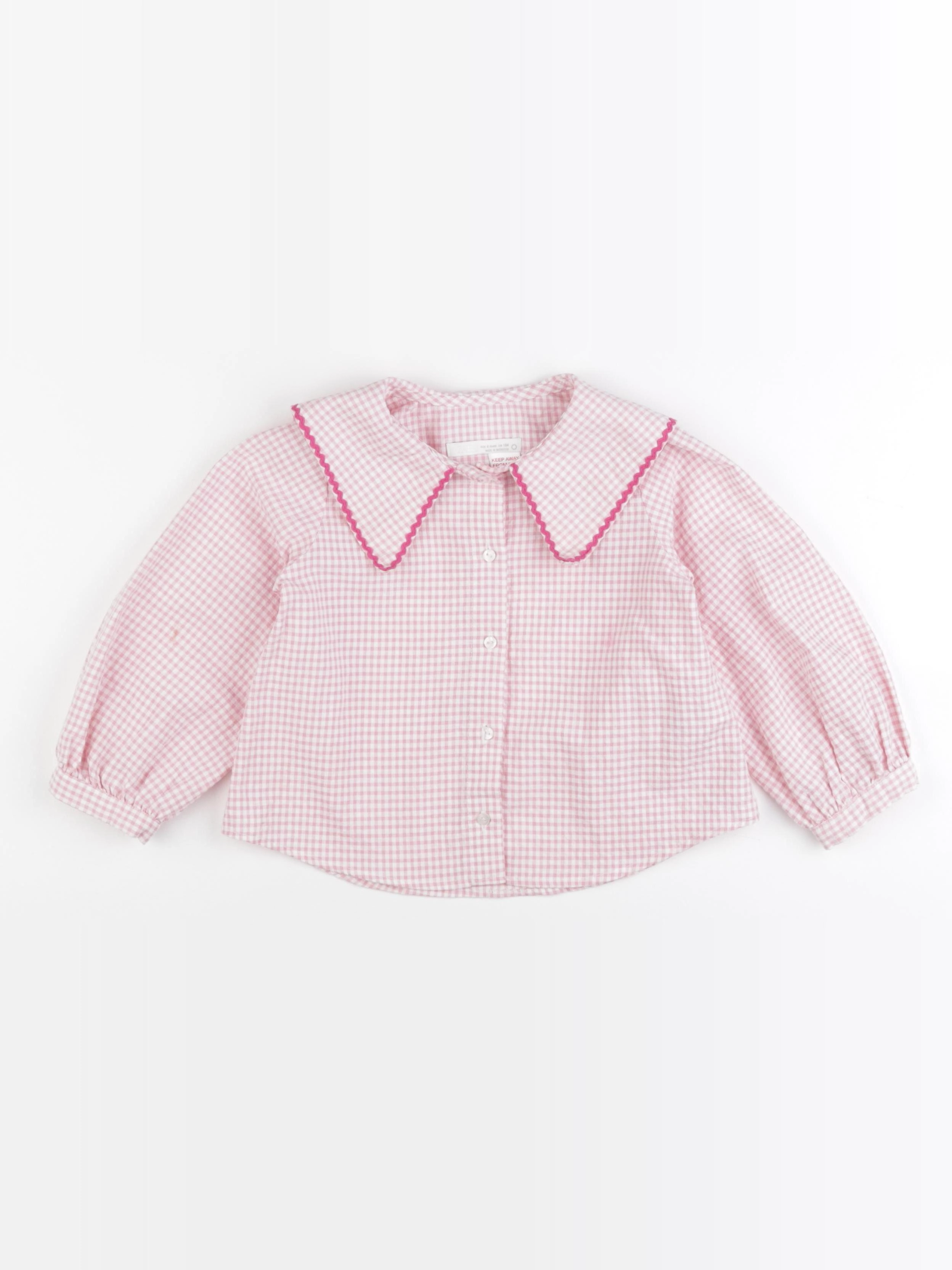 Zara - blouse rose, blanc - 4 ans