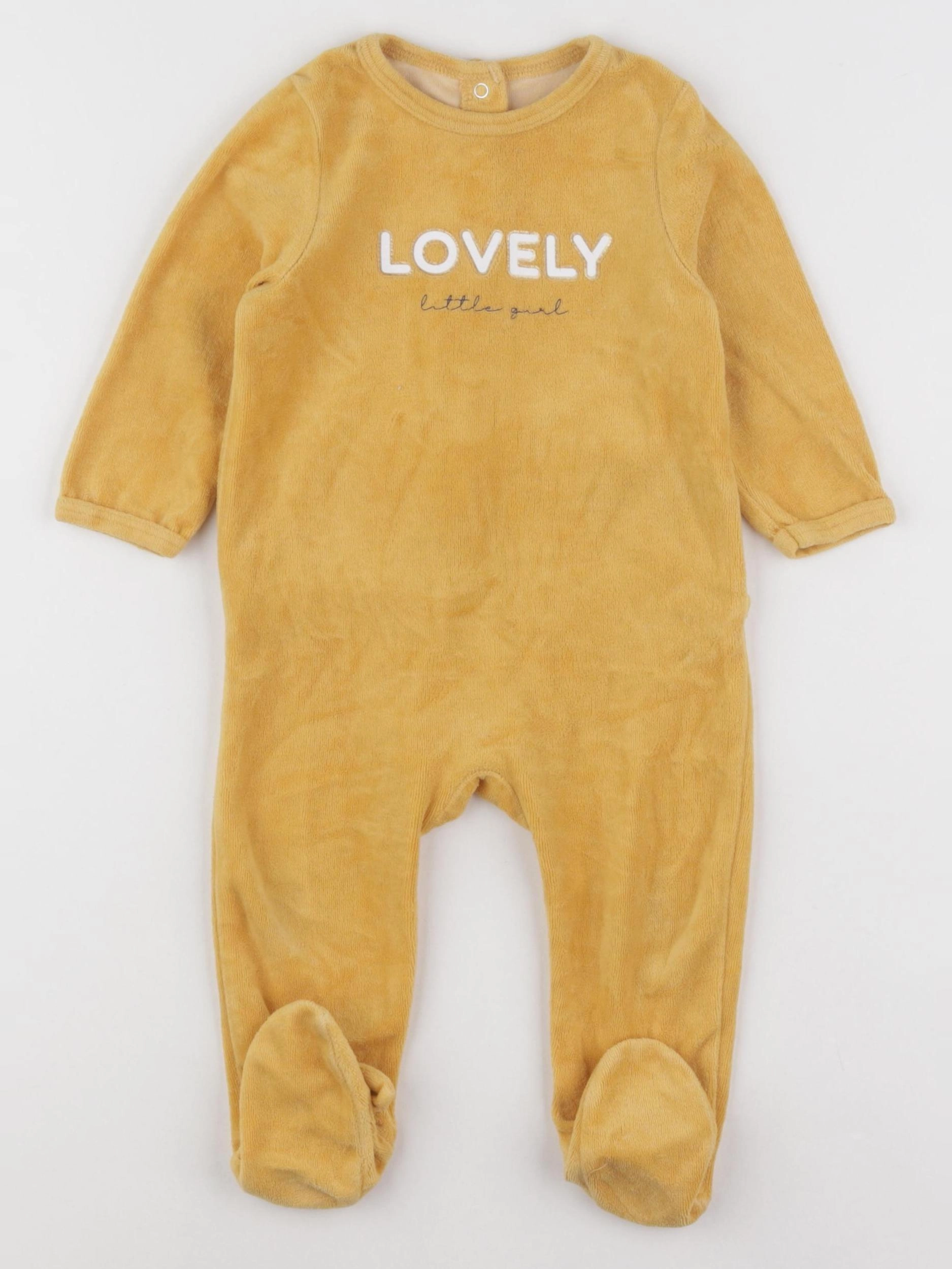 Vertbaudet - pyjama velours jaune - 9 mois