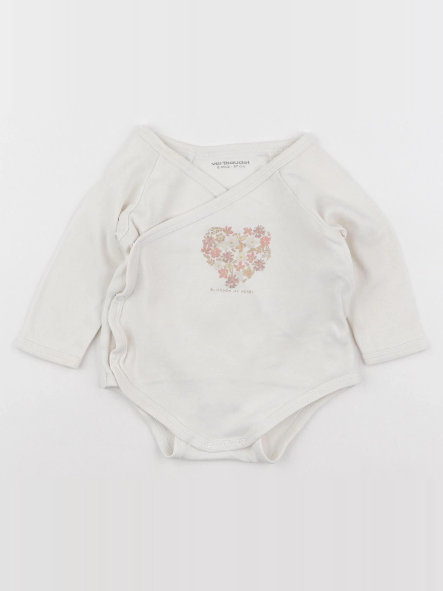 Vertbaudet - body beige - 6 mois
