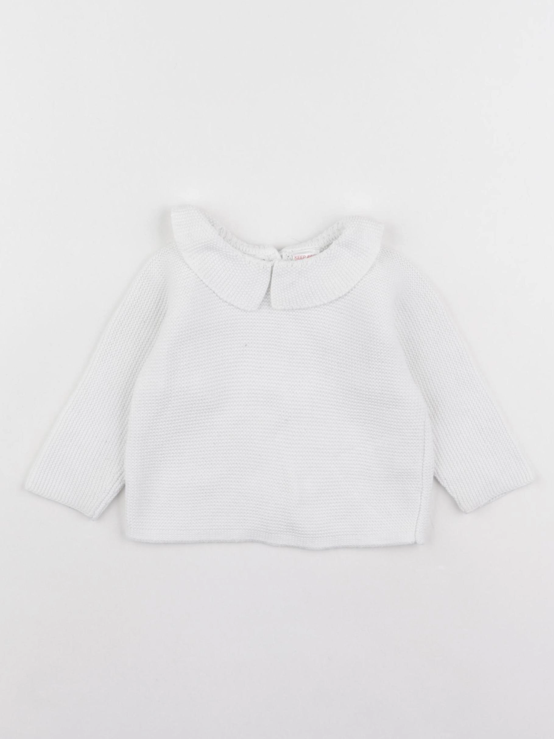 Zara - pull blanc - 3/6 mois