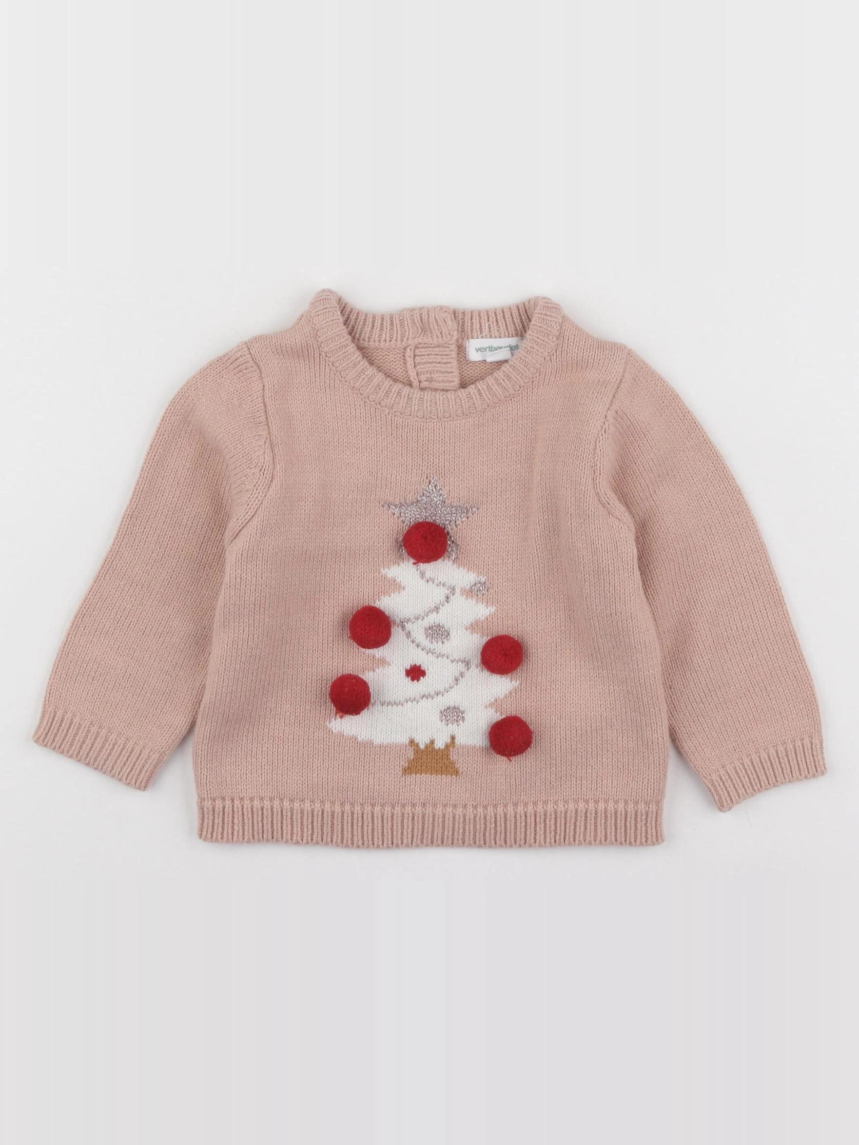 Vertbaudet - pull rose - 6 mois