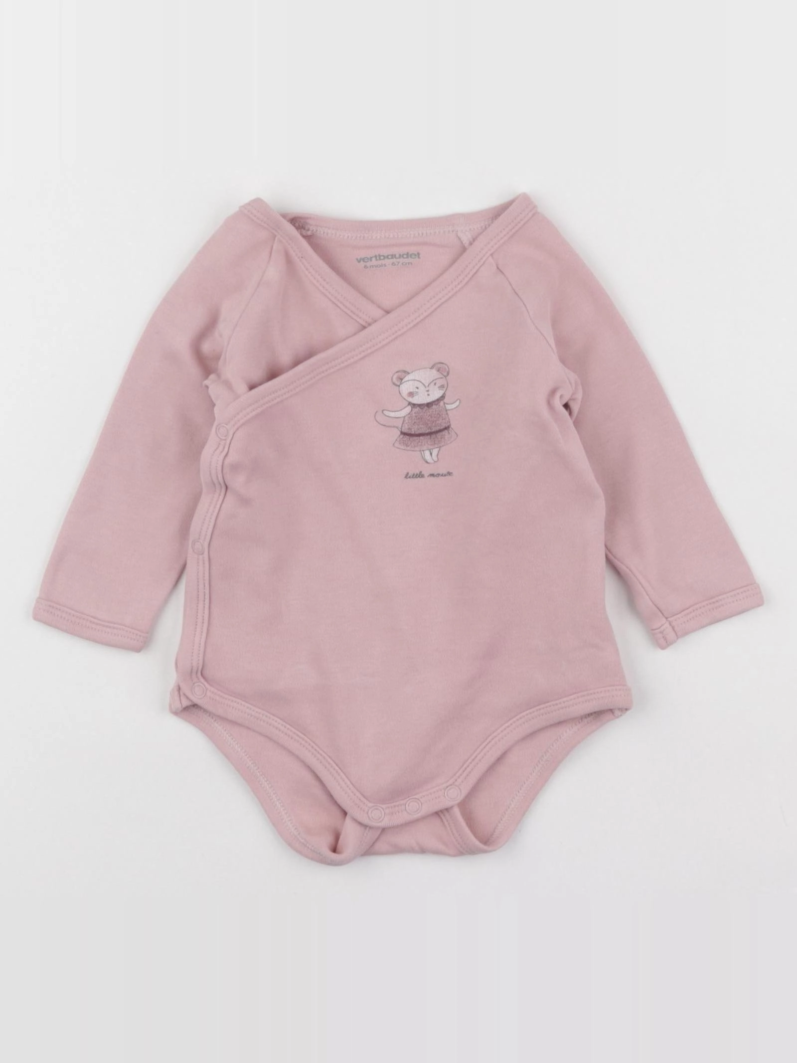 Vertbaudet - body rose - 6 mois
