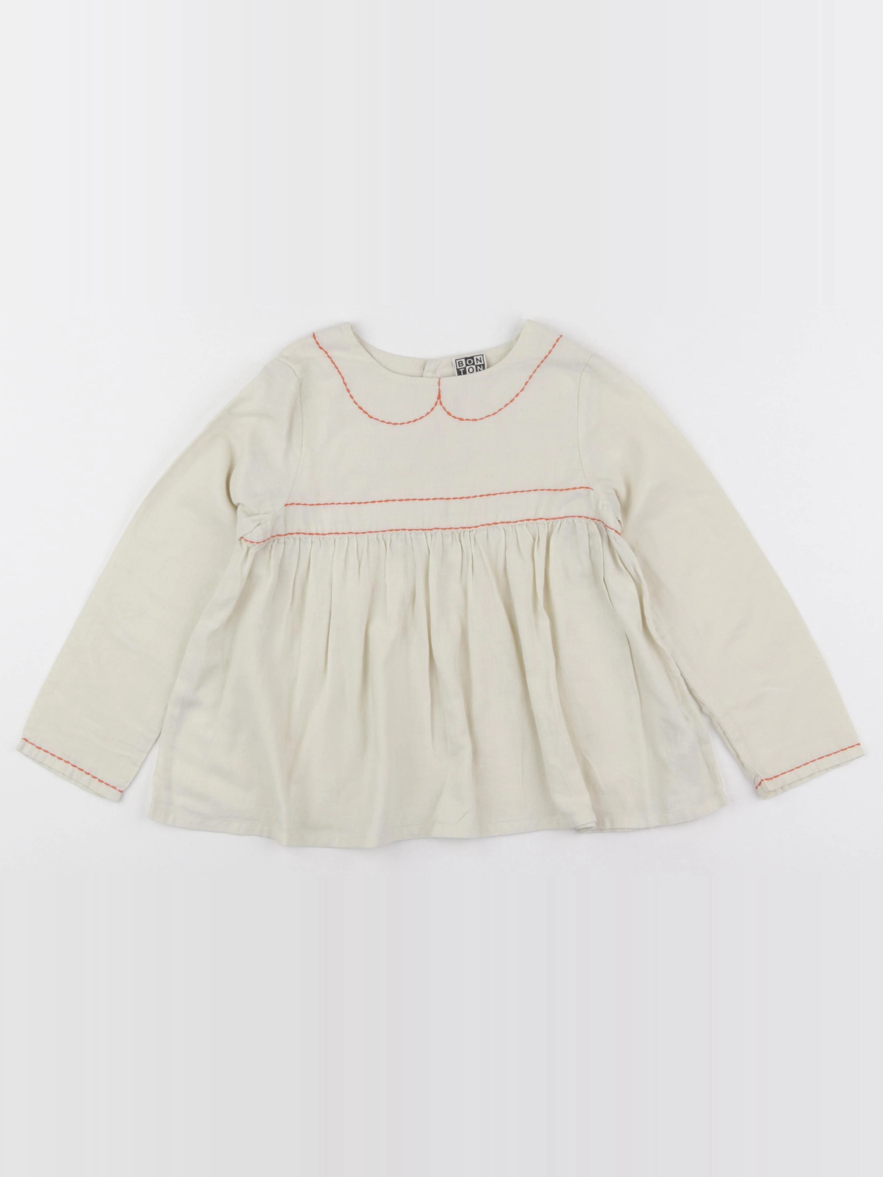 Bonton - blouse beige, orange - 6 ans
