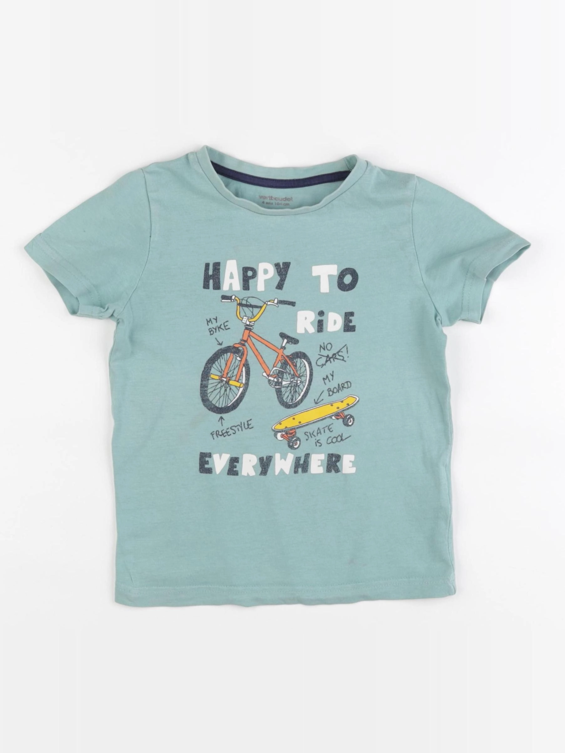 Vertbaudet - tee-shirt vert - 4 ans