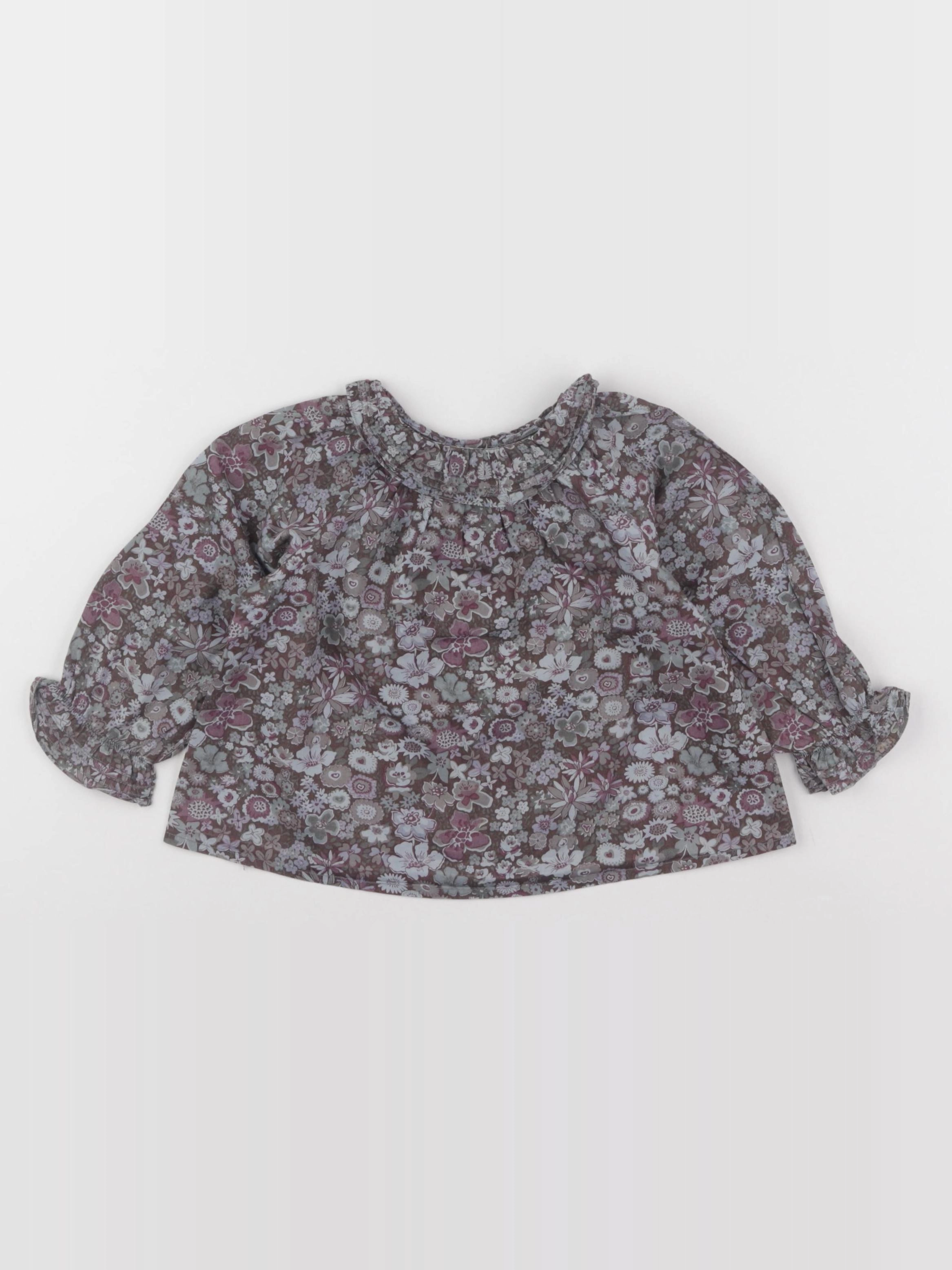 Bonpoint - blouse violet, gris - 18 mois