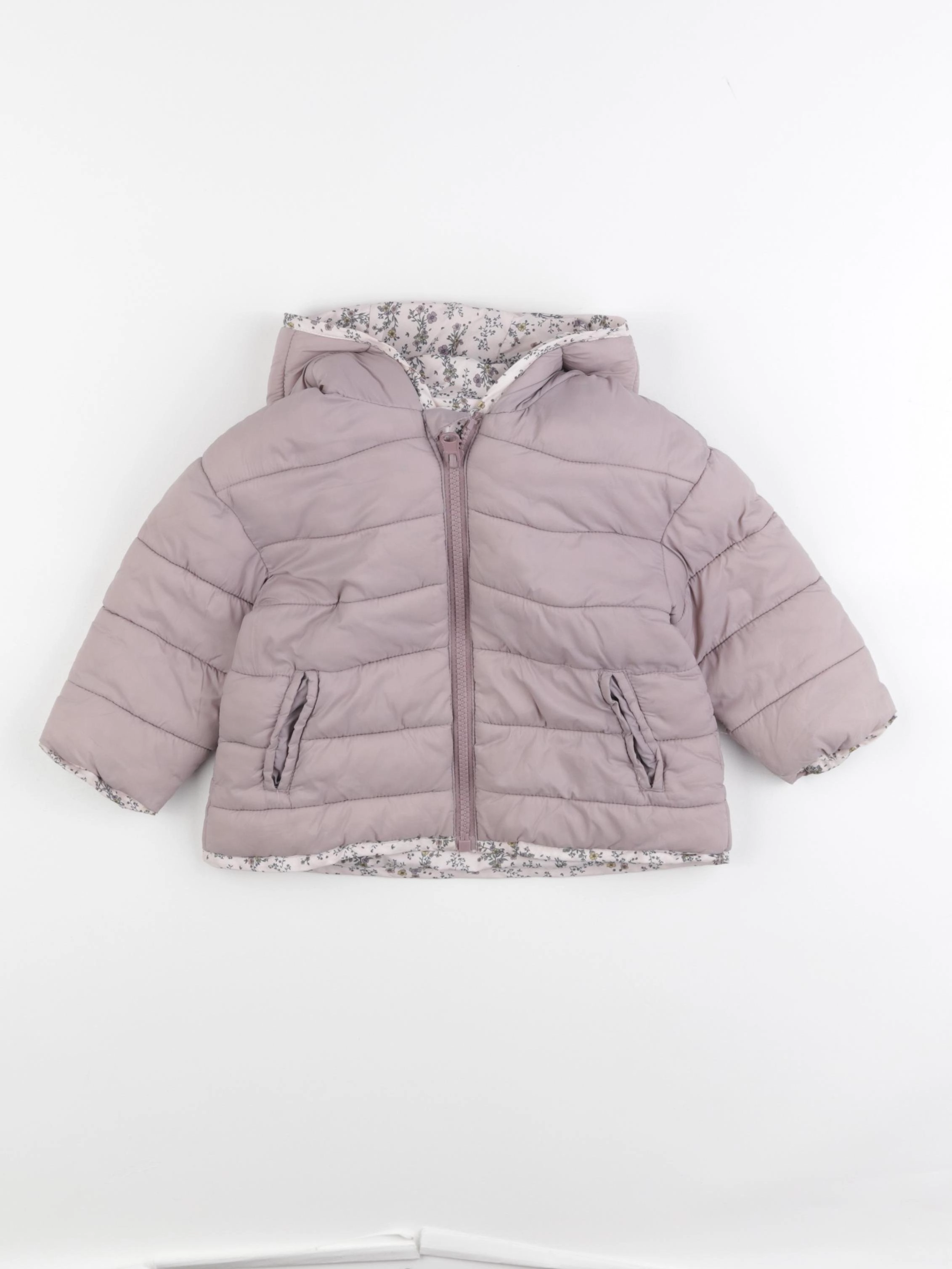Vertbaudet - doudoune réversible violet - 18 mois