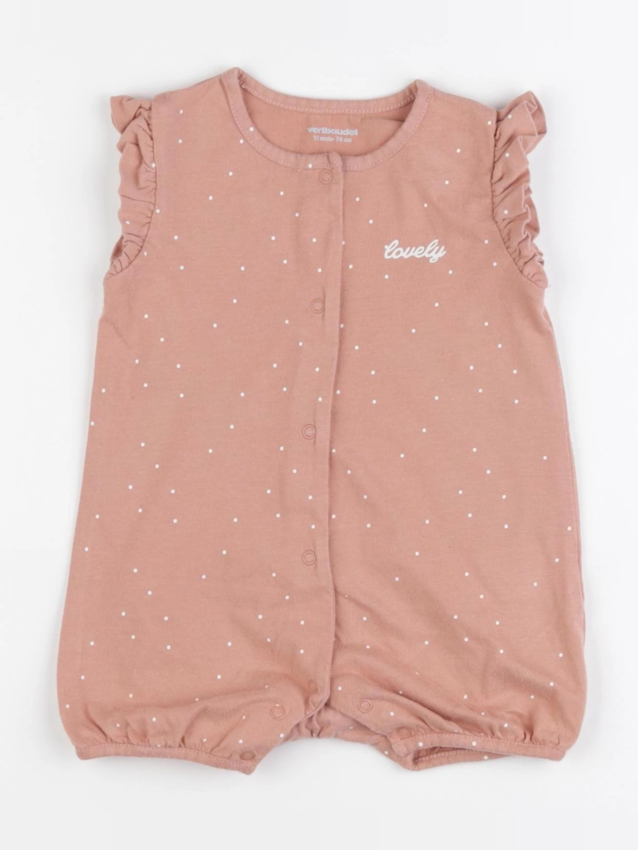 Vertbaudet - pyjama coton rose - 12 mois