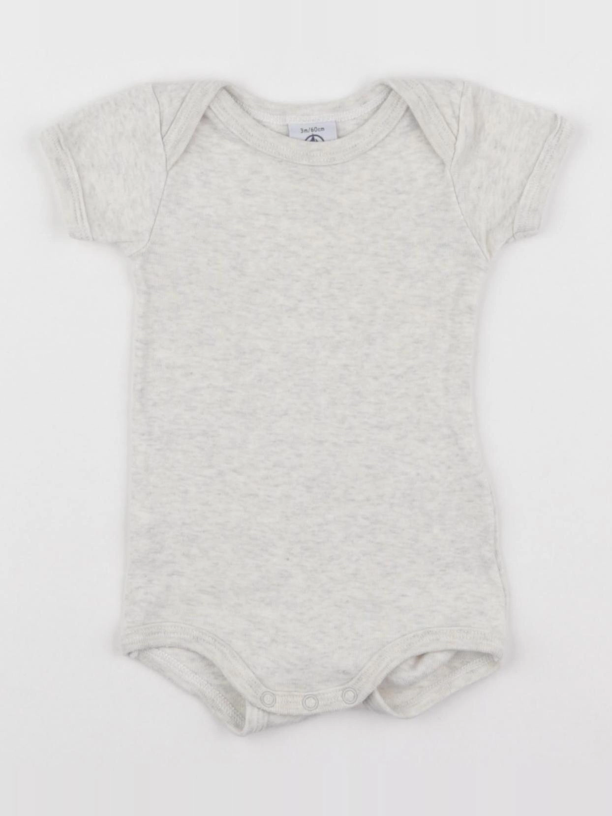 Petit Bateau - body gris - 3 mois