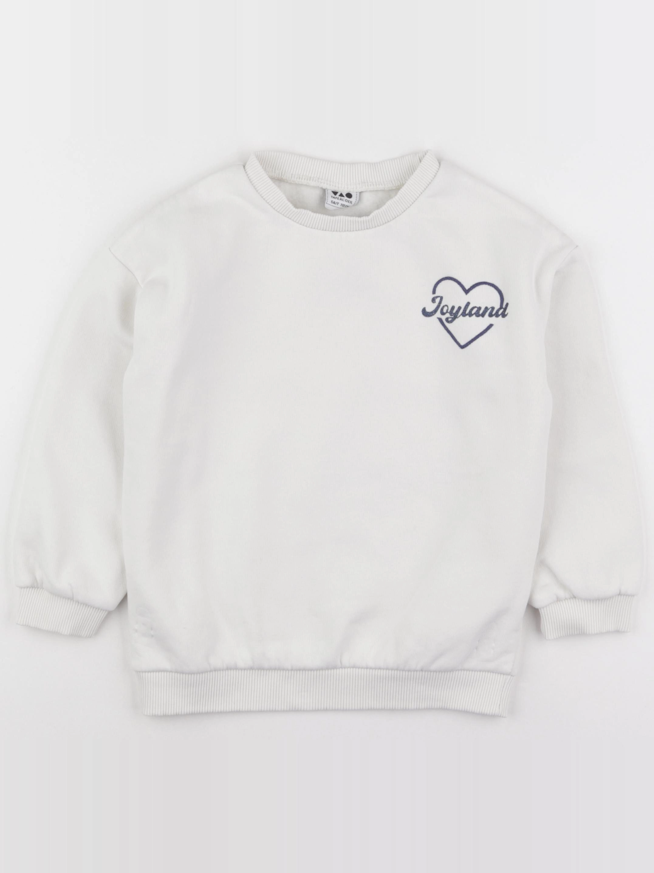 Tape à l'oeil - sweat imprimé au dos blanc - 5 ans