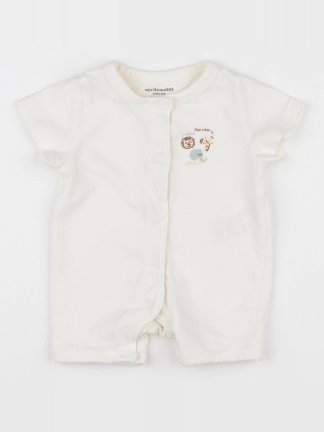 Vertbaudet - pyjama coton blanc - 1 mois