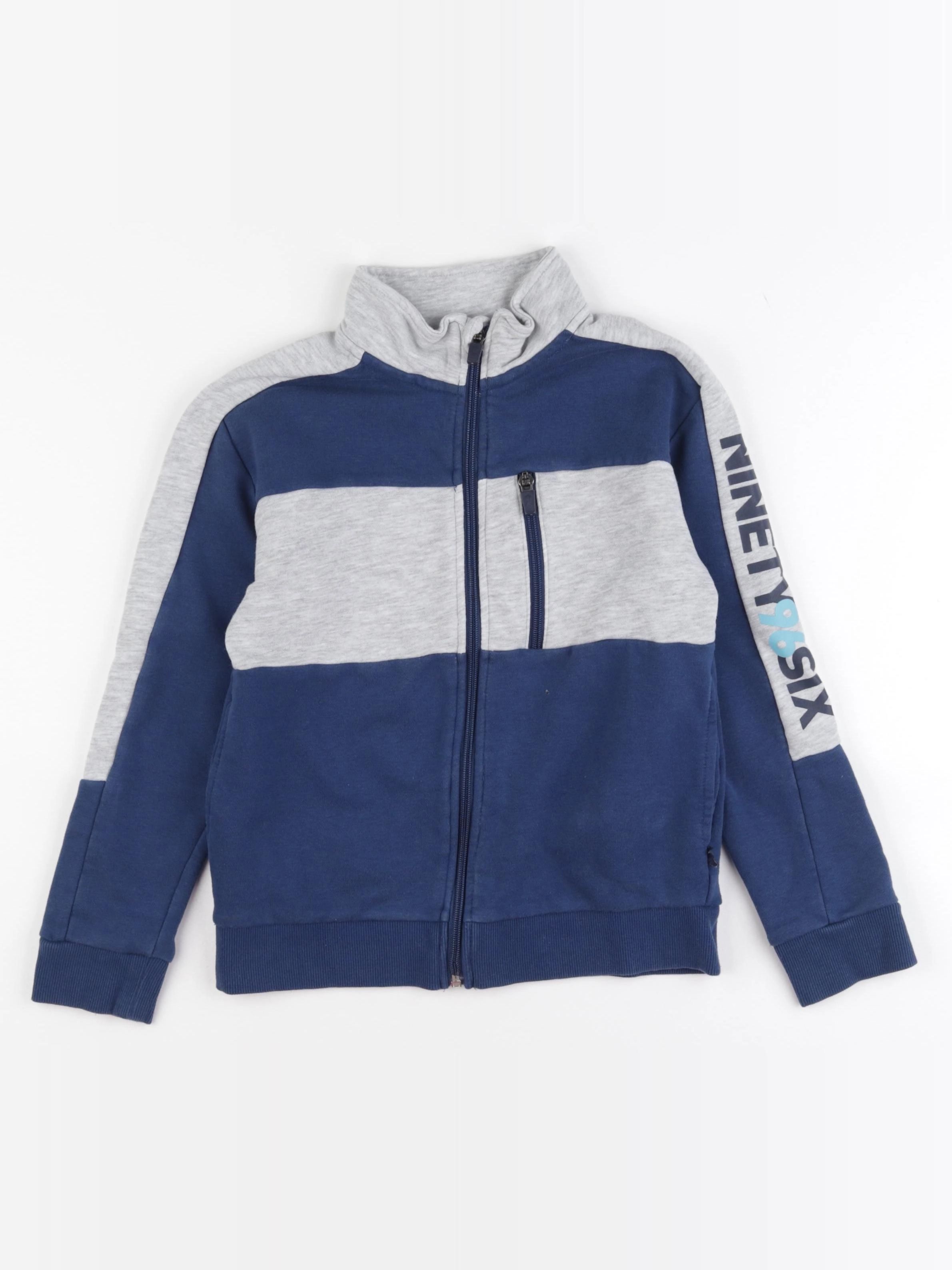 Okaidi - sweat bleu, gris - 8 ans