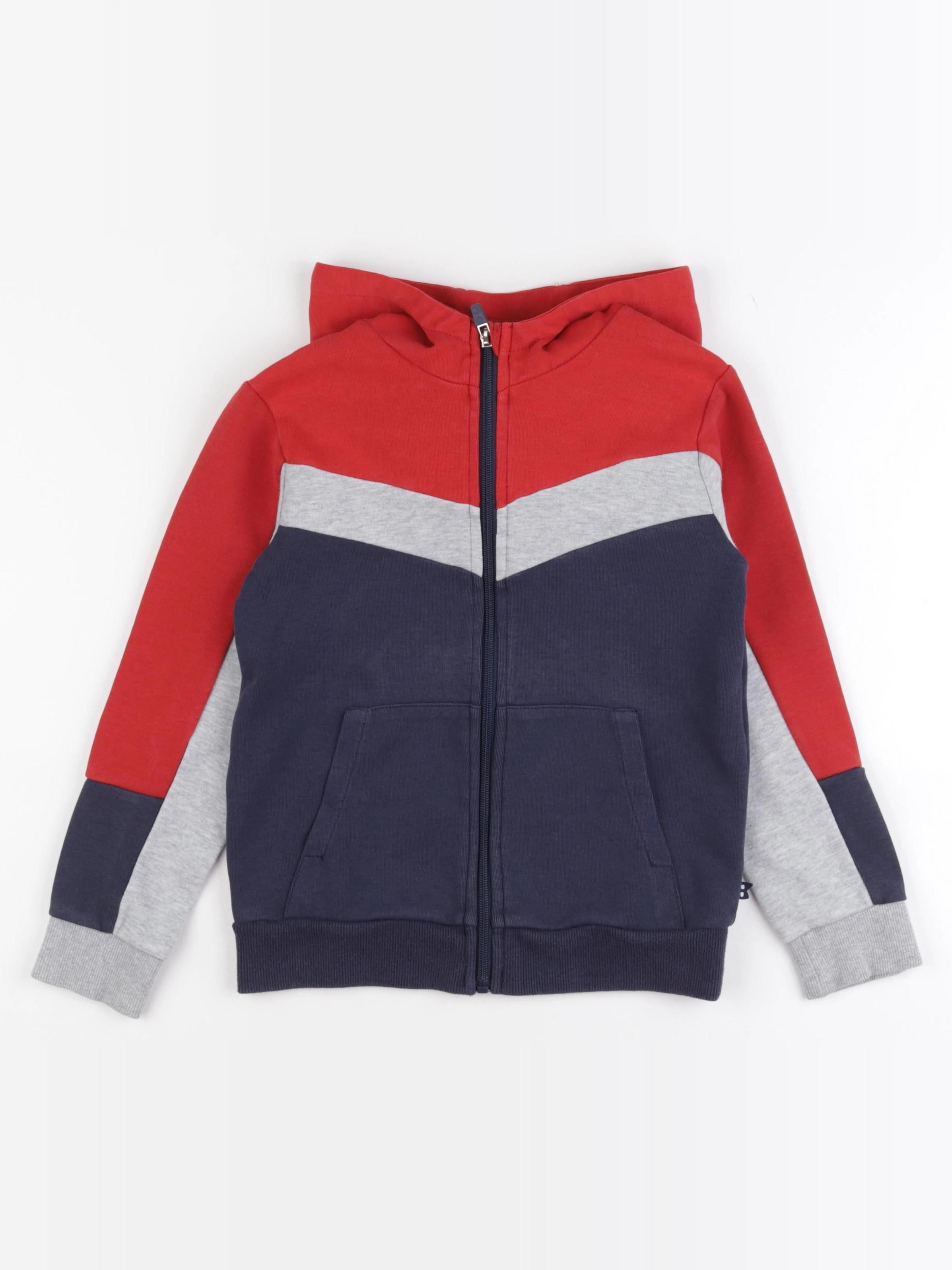 Okaidi - sweat bleu, rouge - 8 ans