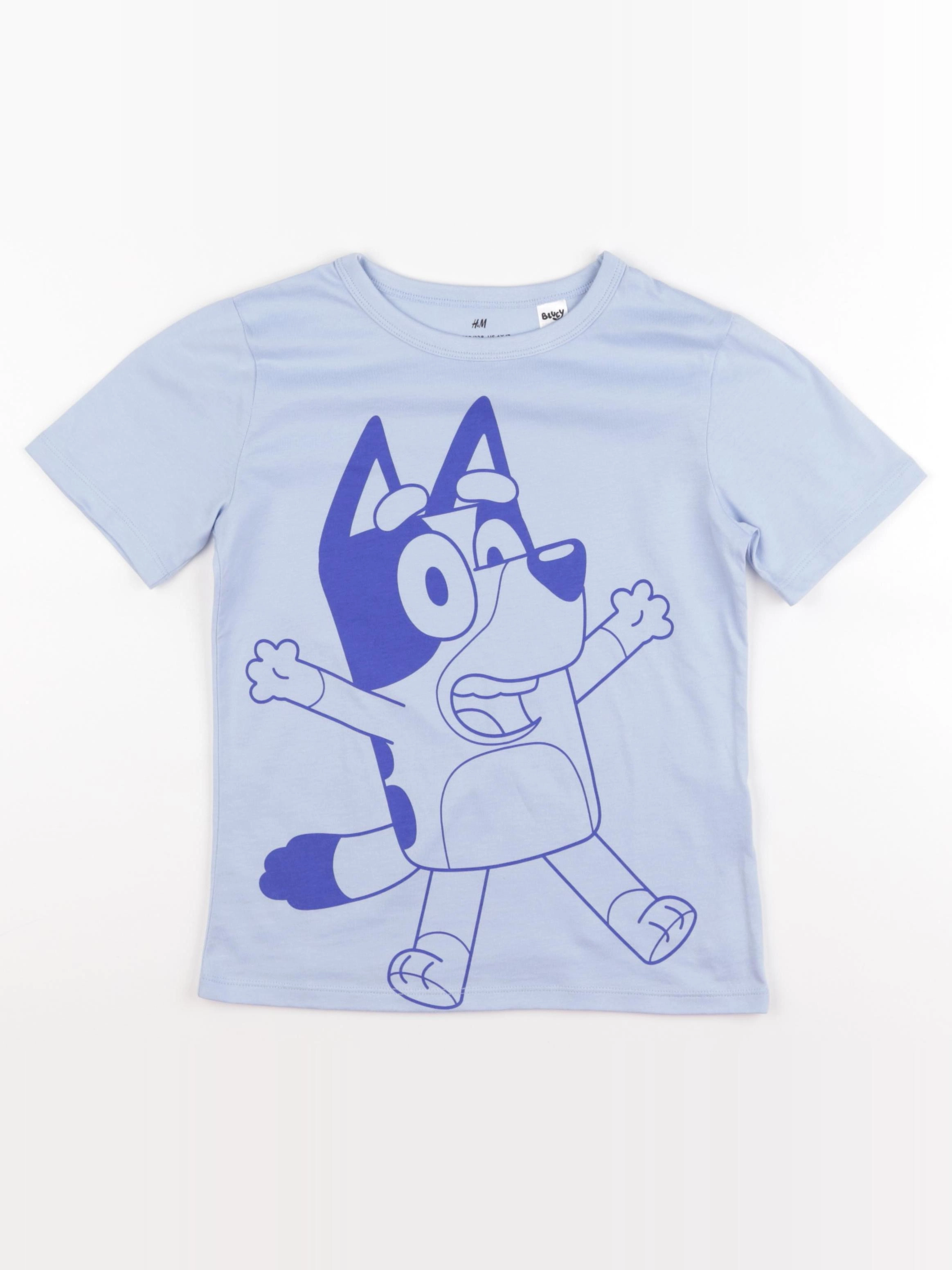 H&M - tee-shirt bleu - 6/8 ans