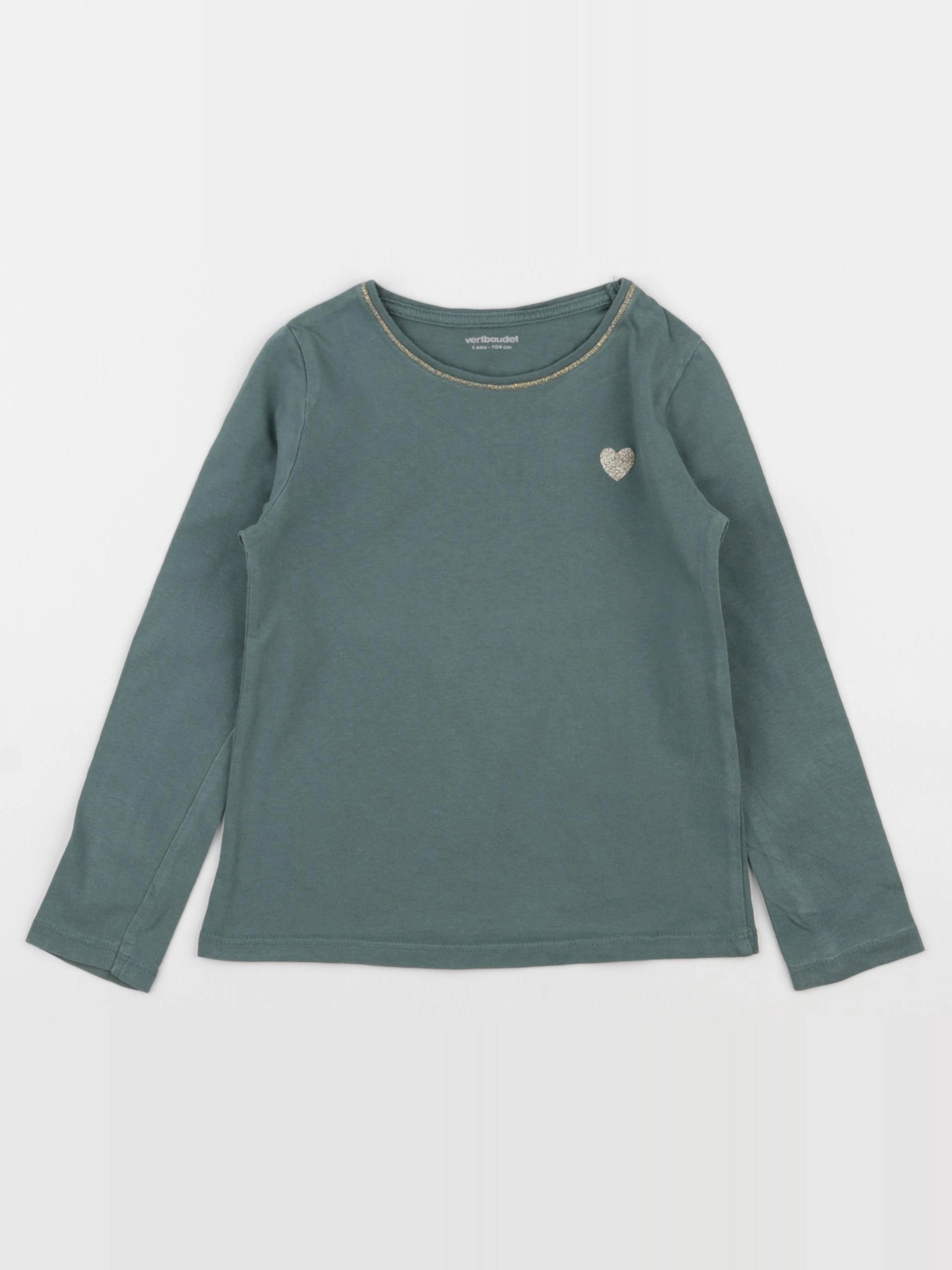 Vertbaudet - tee-shirt vert, or - 4 ans
