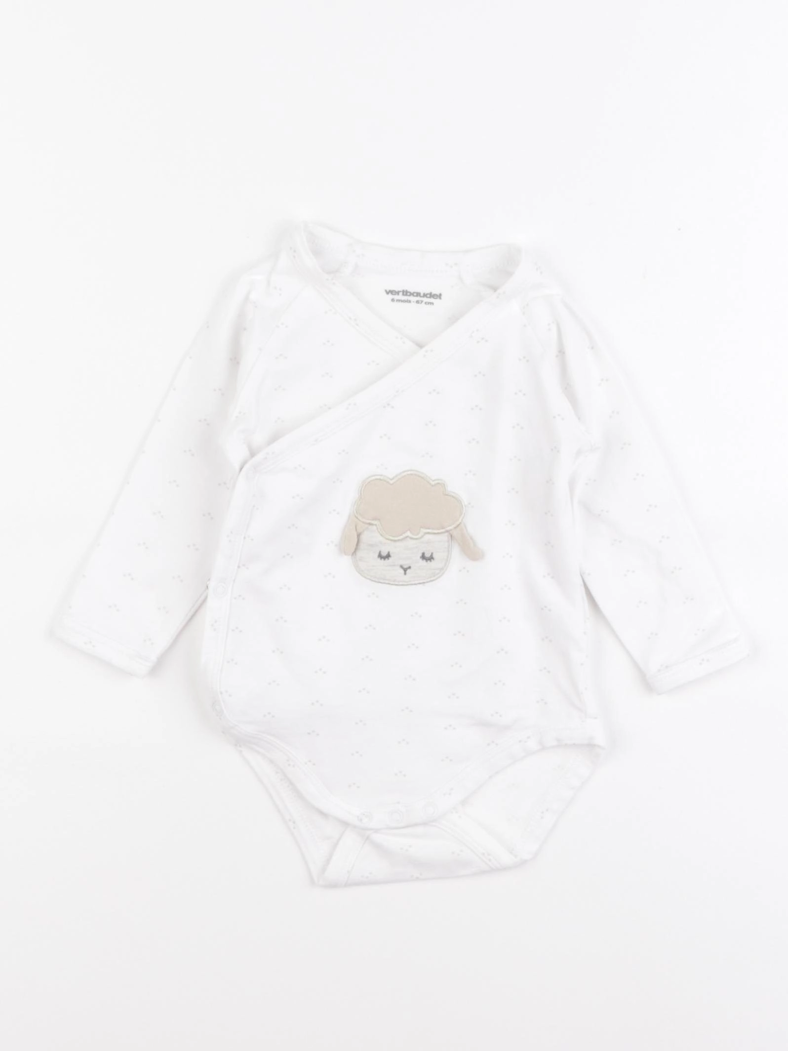 Vertbaudet - body blanc - 6 mois