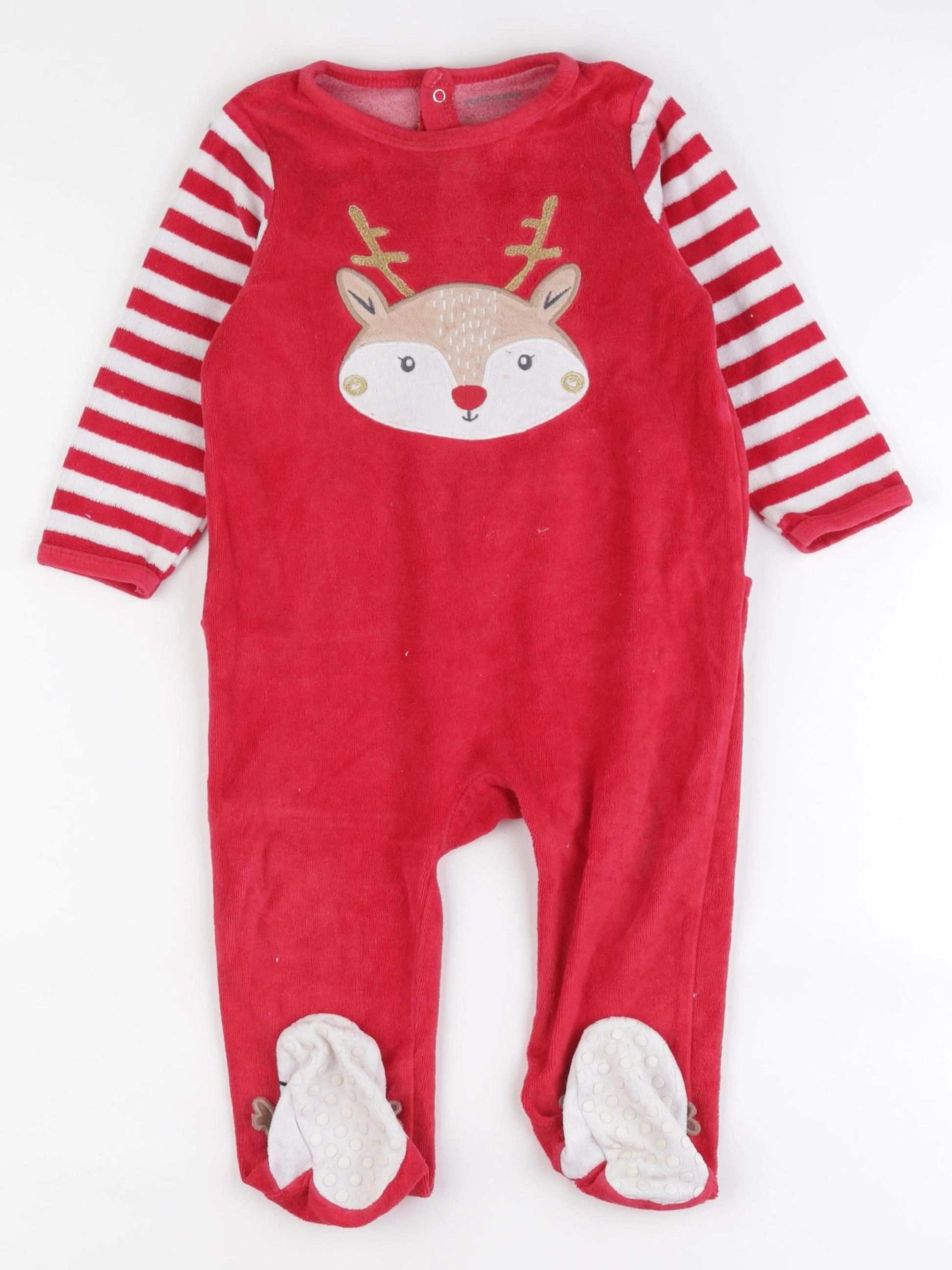 Vertbaudet - pyjama velours rouge - 18 mois