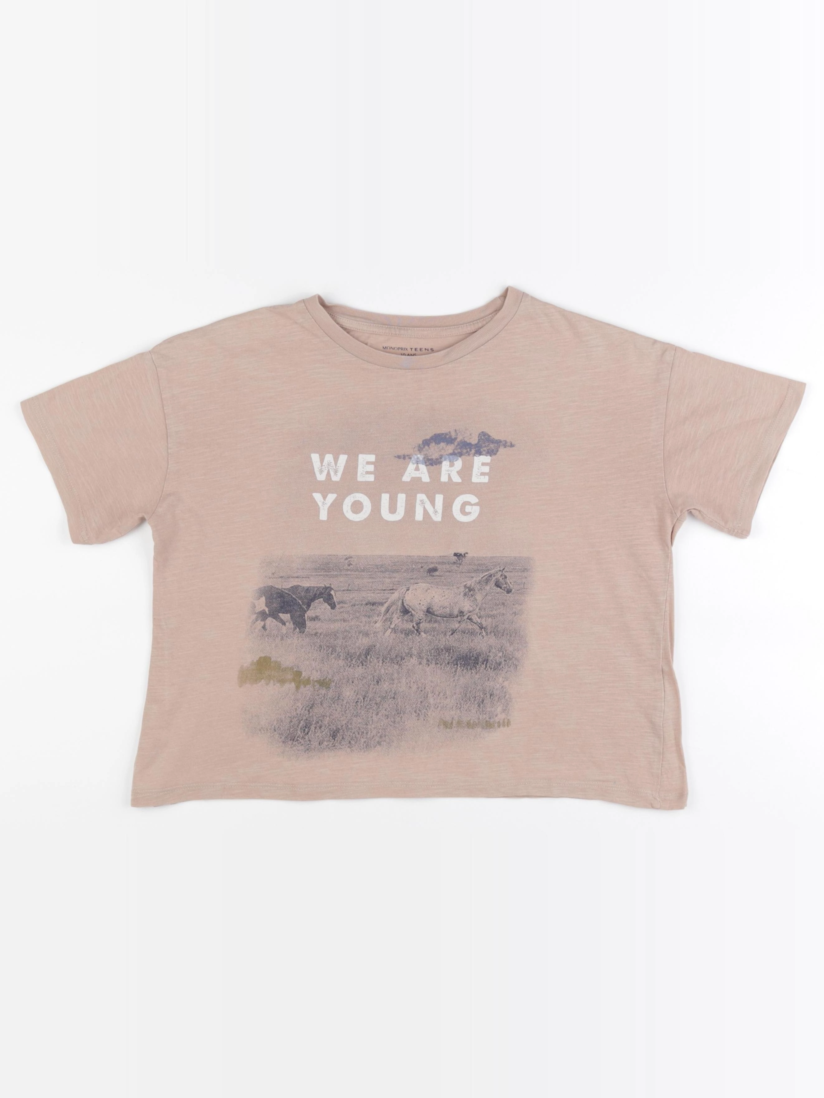 Monoprix - tee-shirt beige - 10 ans