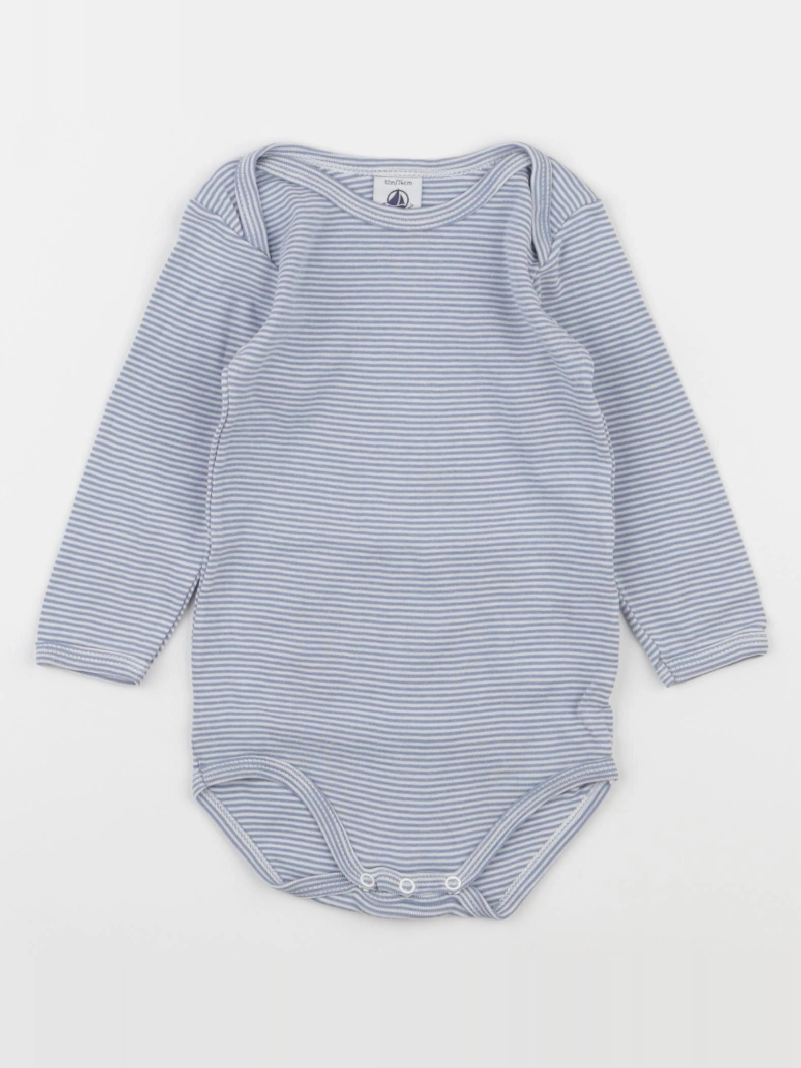 Petit Bateau - body bleu - 12 mois
