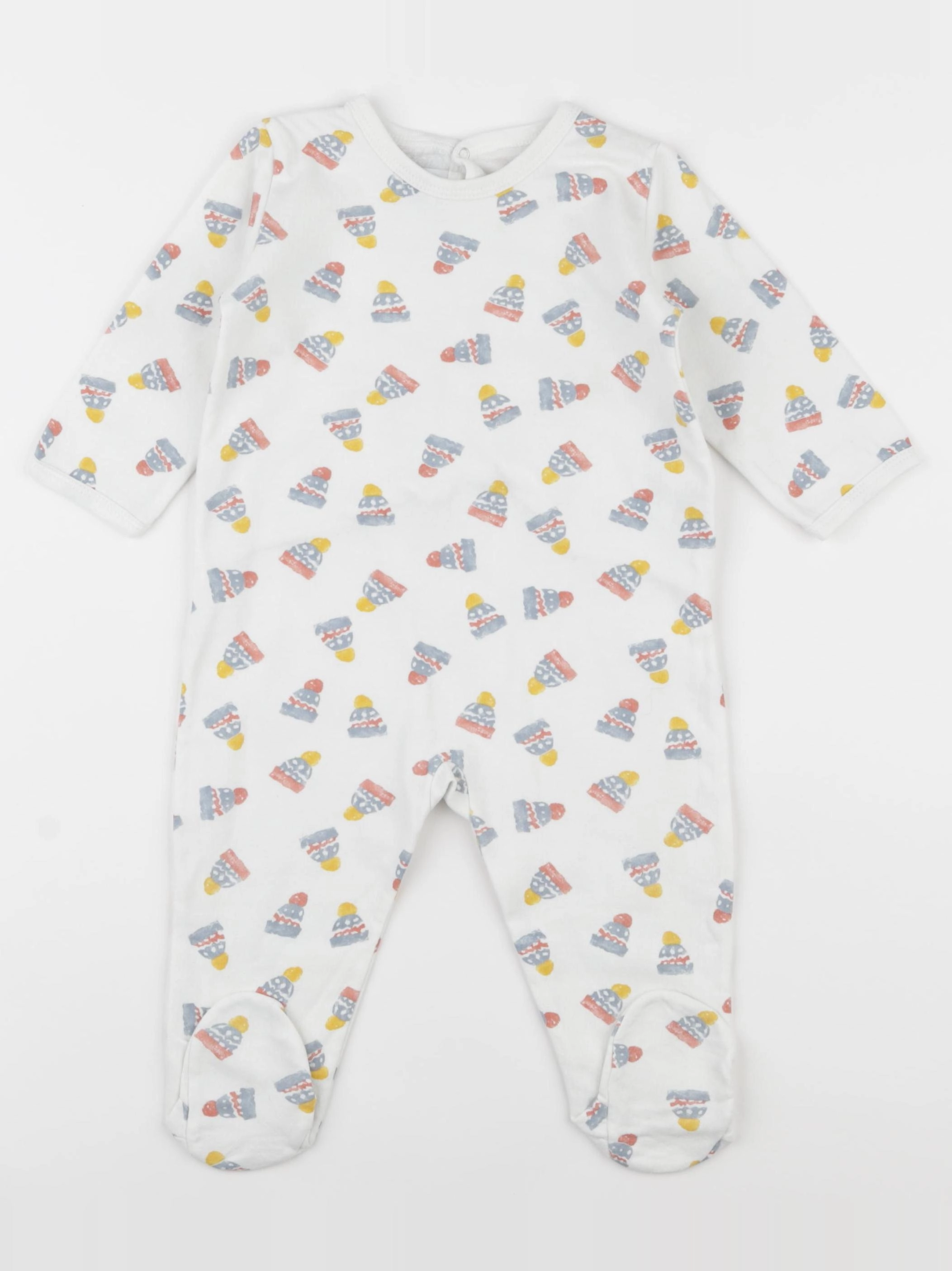 Petit Bateau - pyjama coton blanc - 12 mois