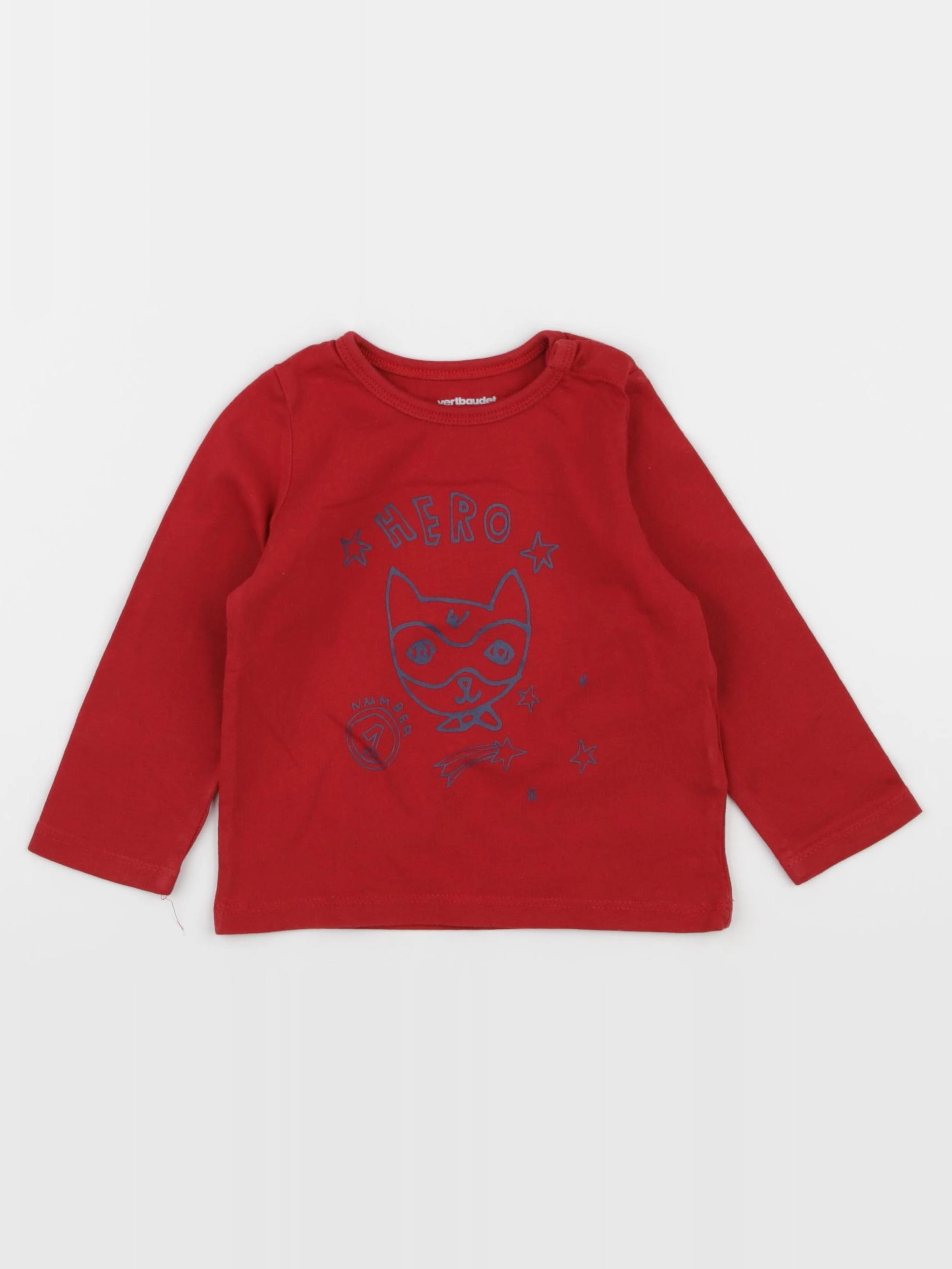 Vertbaudet - tee-shirt rouge - 12 mois