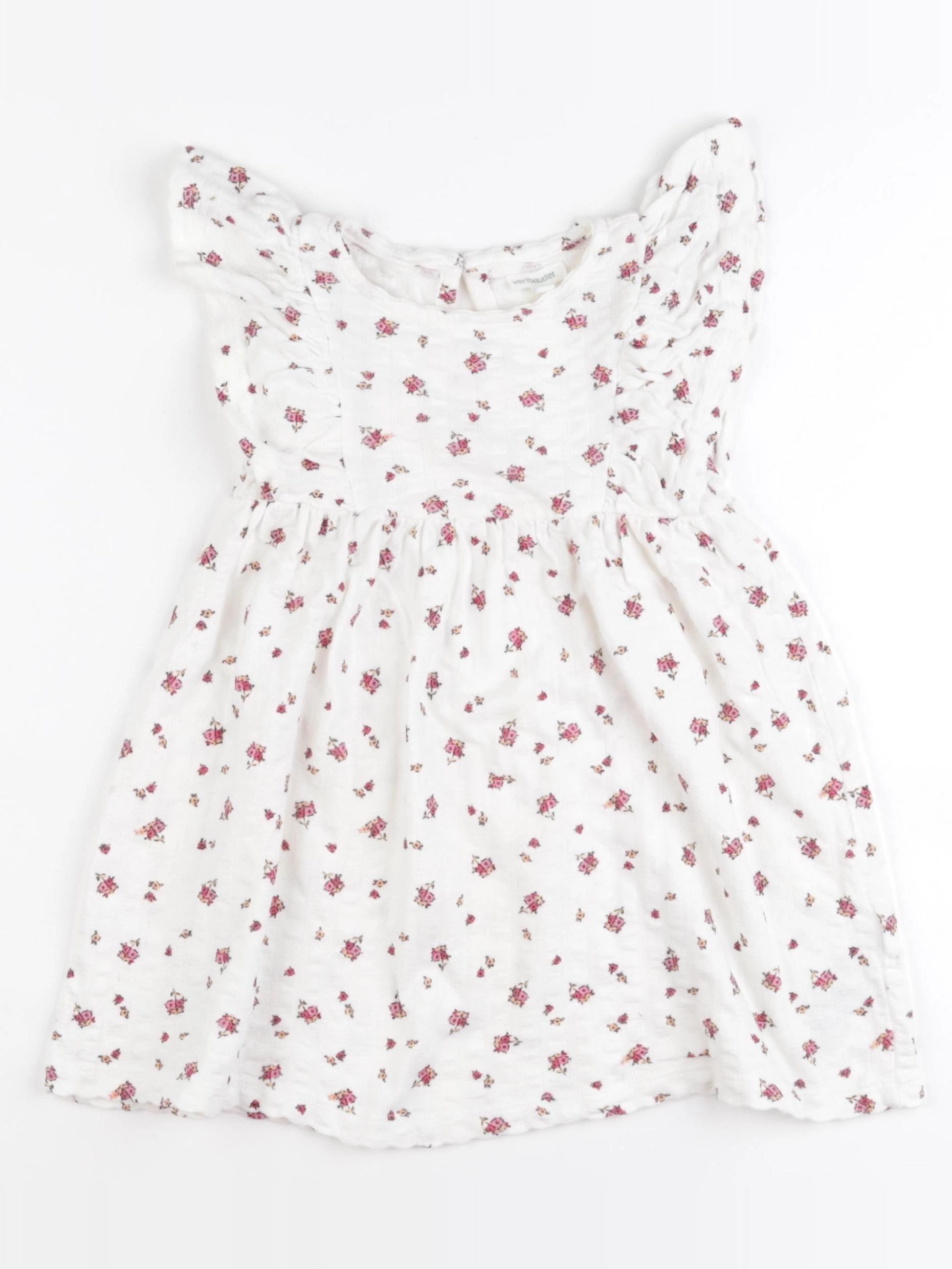Vertbaudet - robe blanc, rose - 3 ans