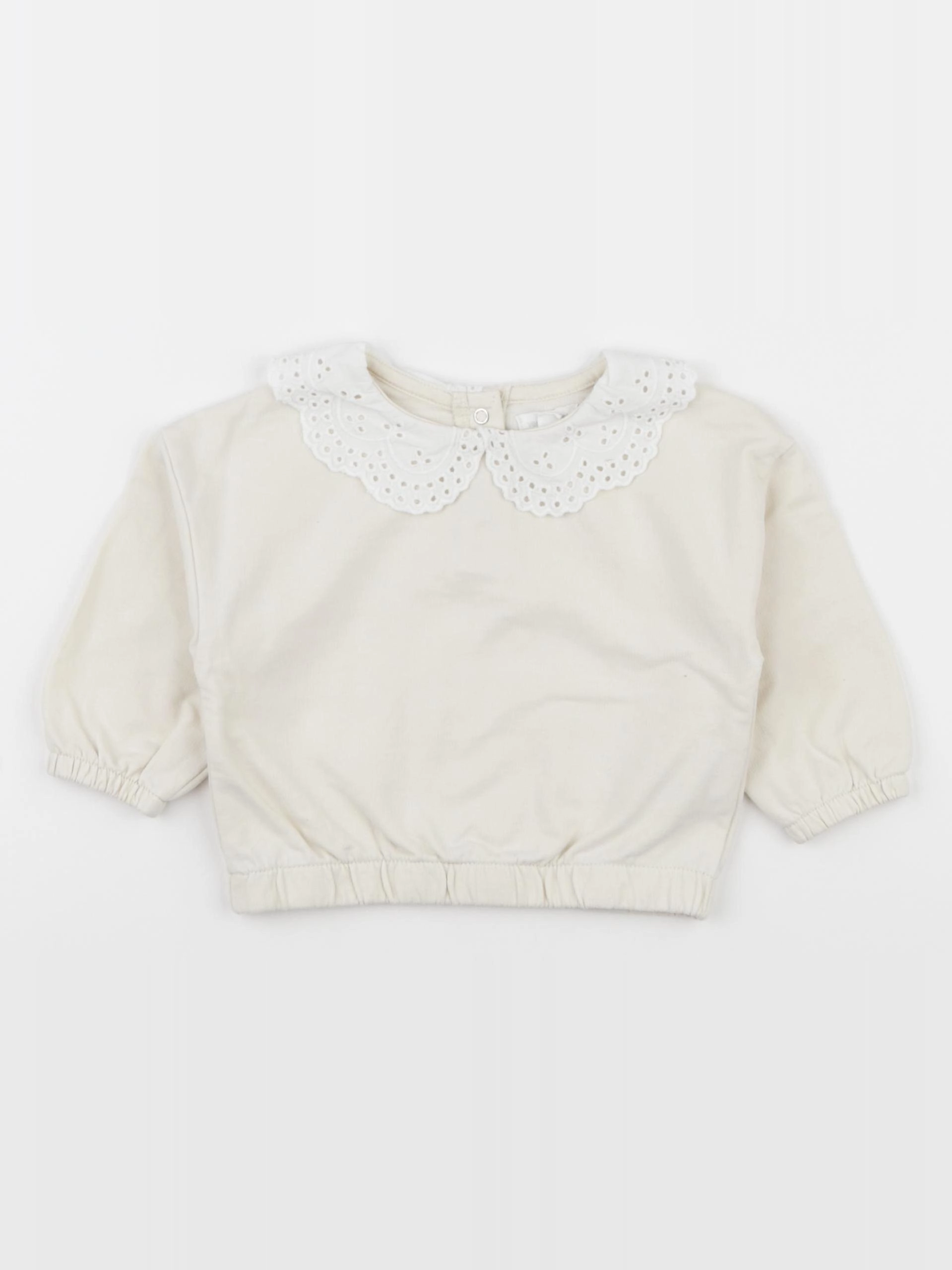 Vertbaudet - sweat beige - 9 mois