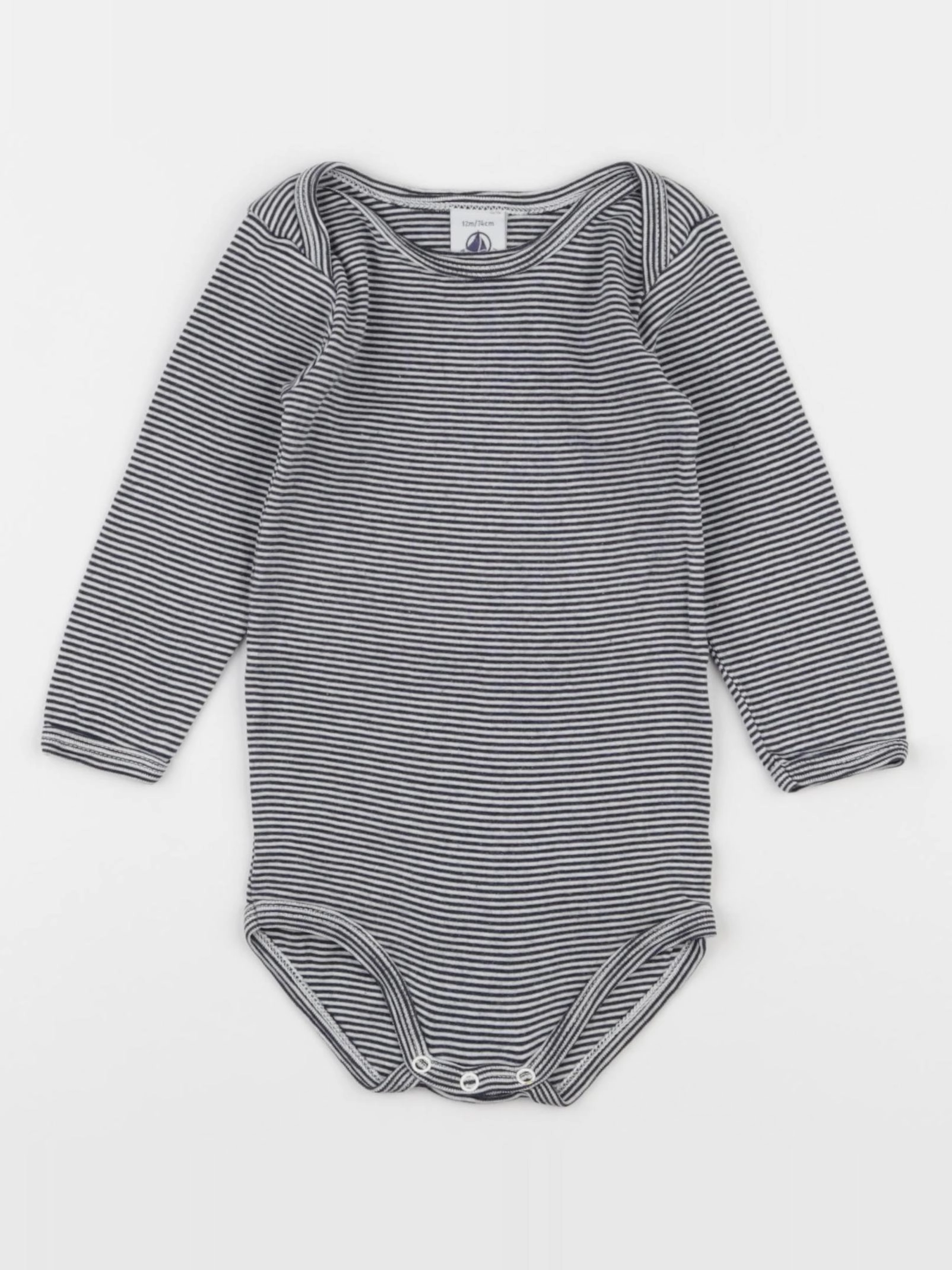 Petit Bateau - body bleu - 12 mois