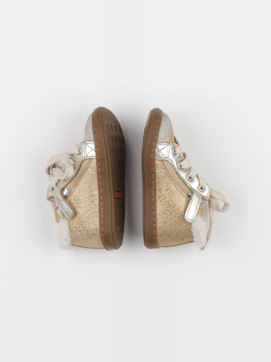 Shoo Pom - bottillons beige, or - pointure 21