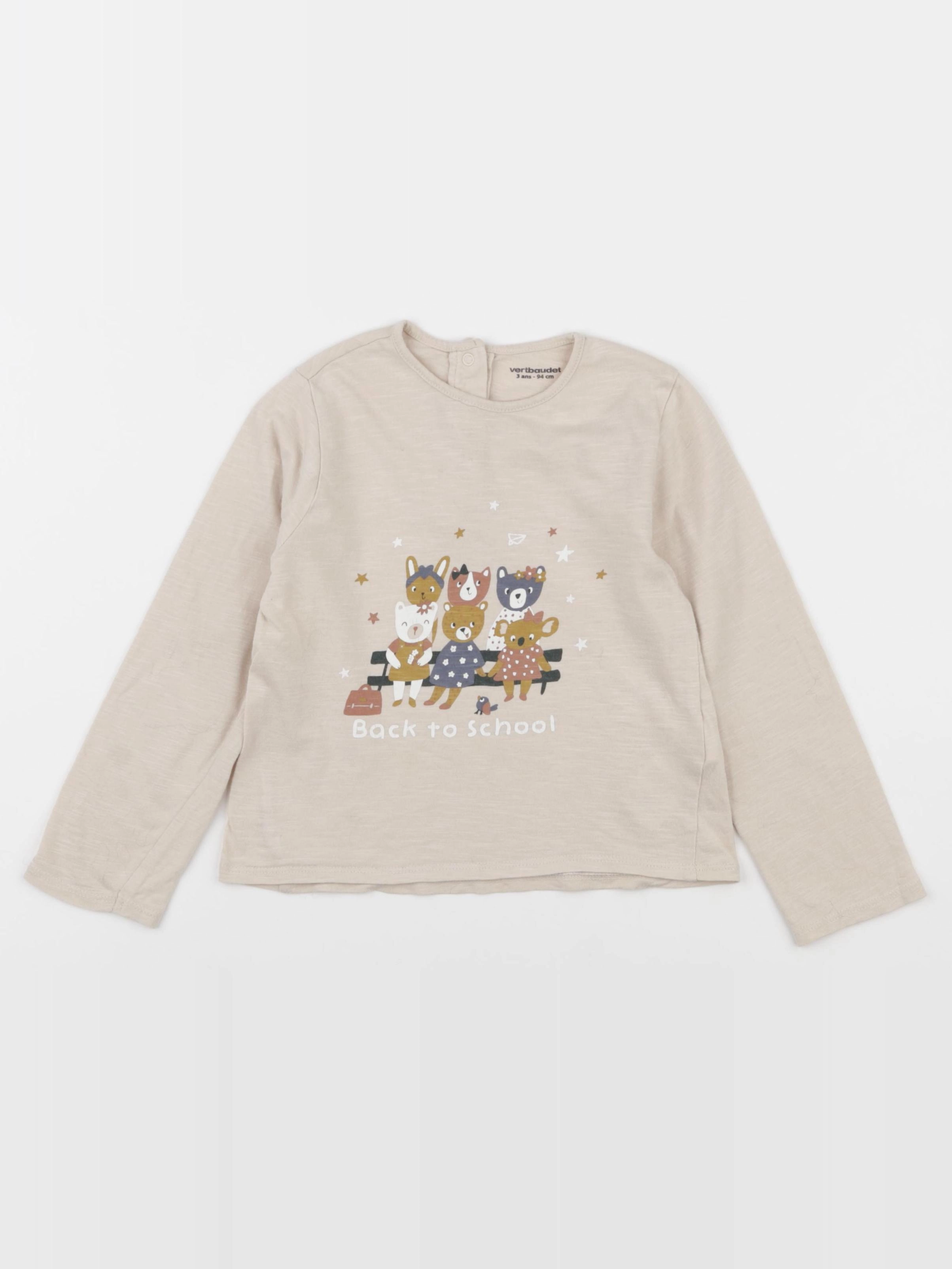 Vertbaudet - tee-shirt marron - 3 ans