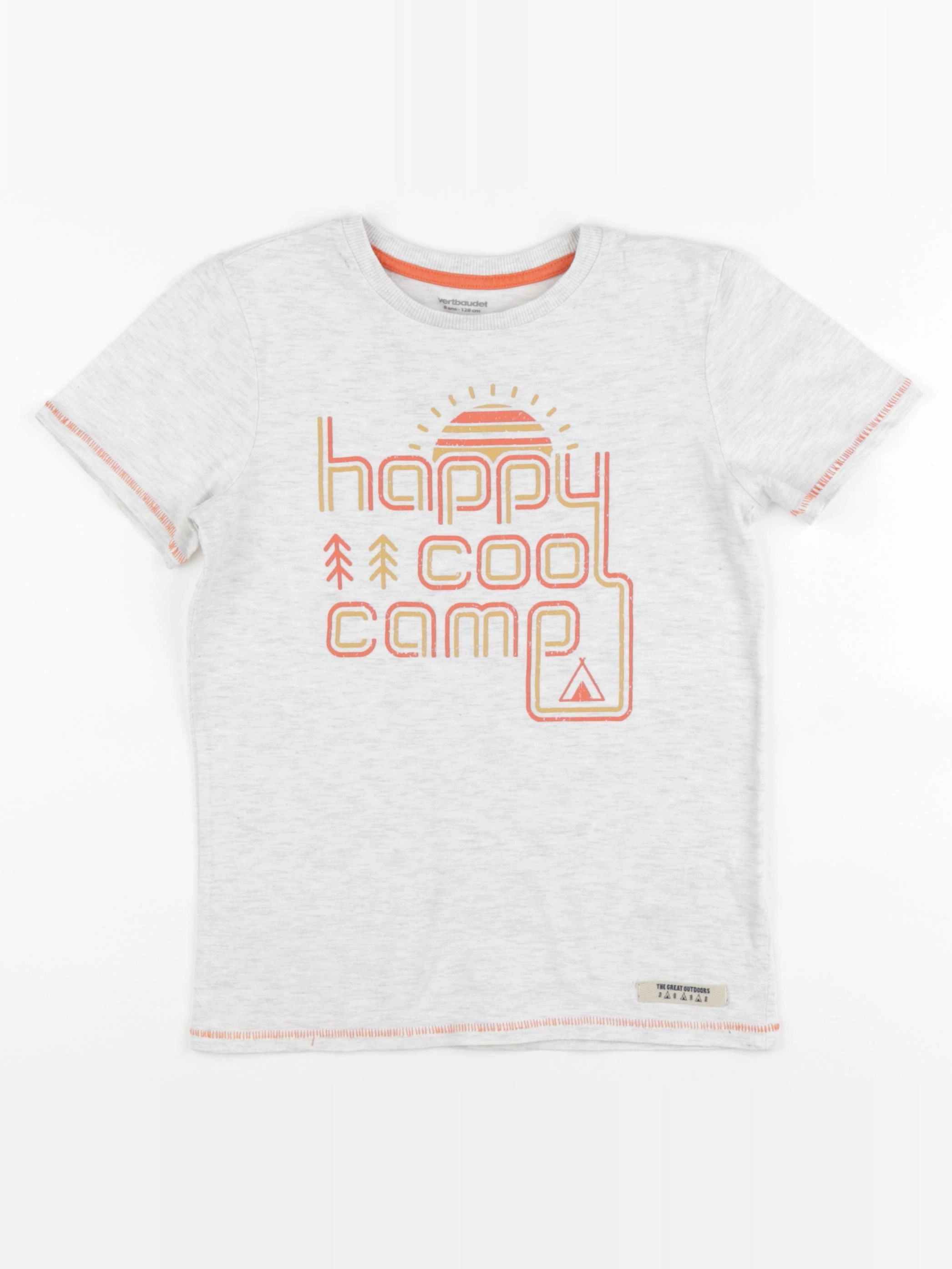 Vertbaudet - tee-shirt beige - 8 ans