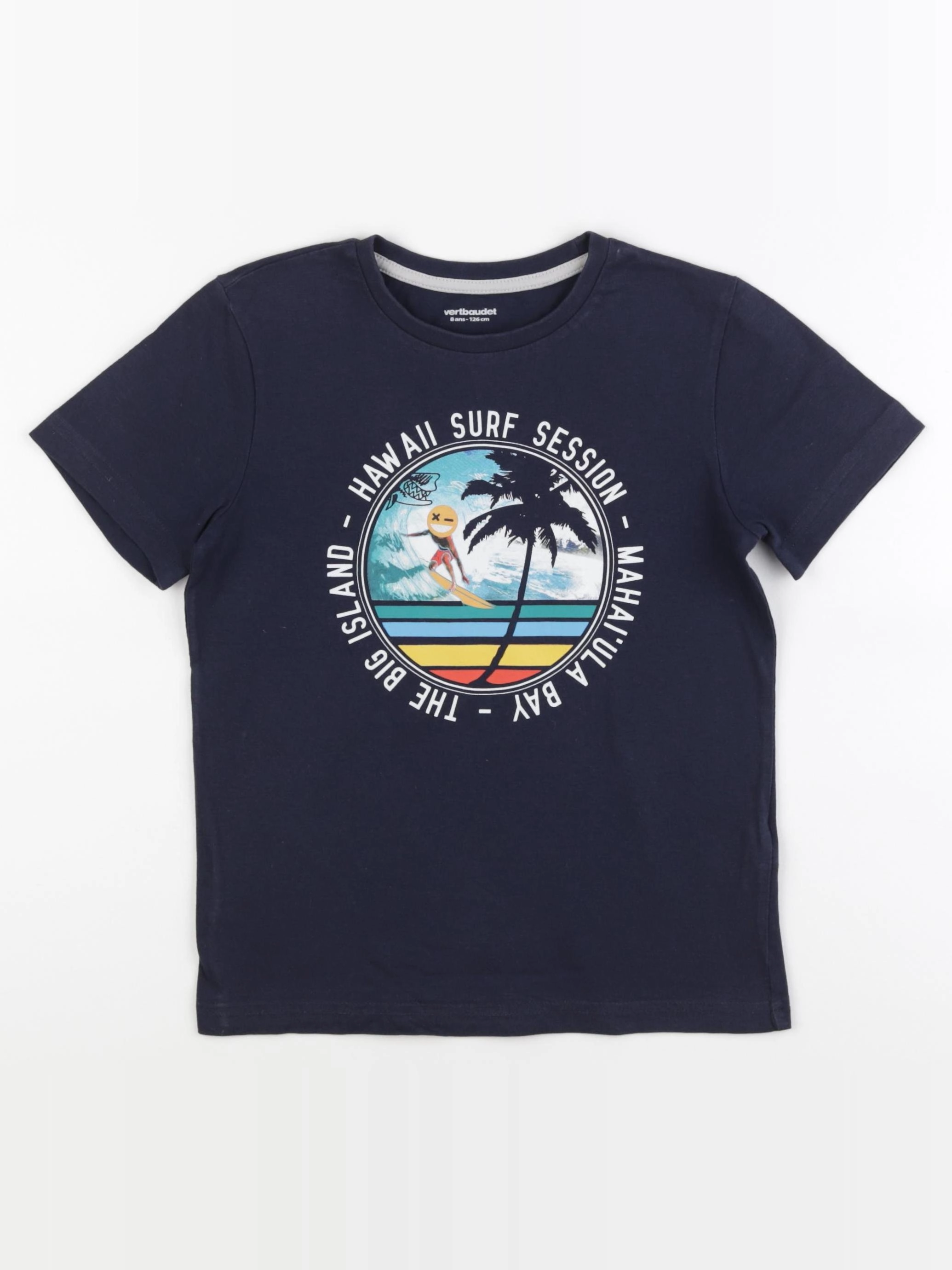 Vertbaudet - tee-shirt bleu - 8 ans
