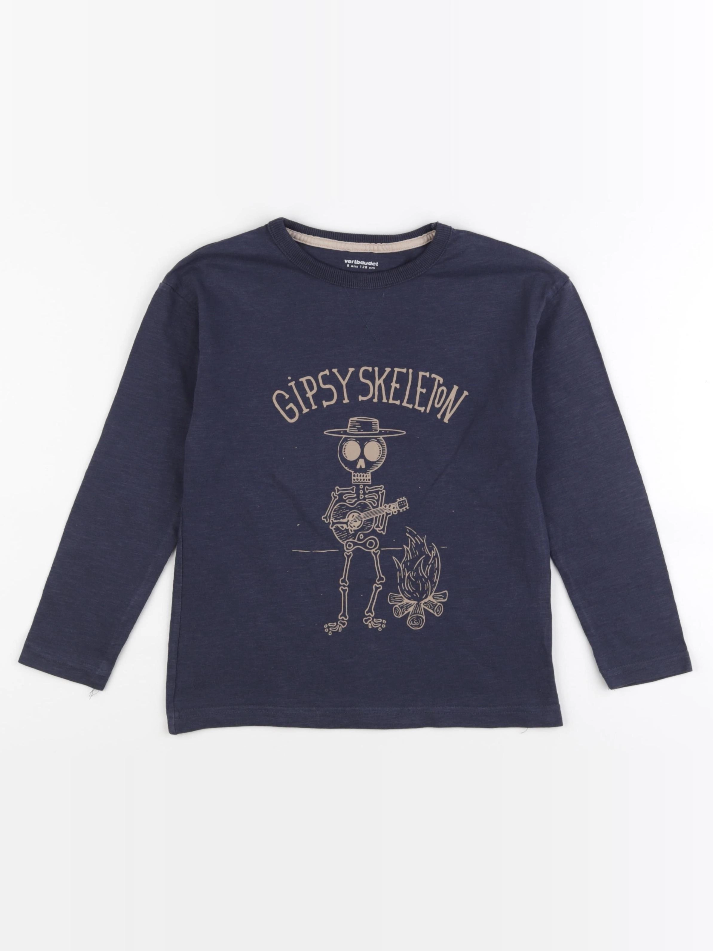 Vertbaudet - tee-shirt bleu - 8 ans