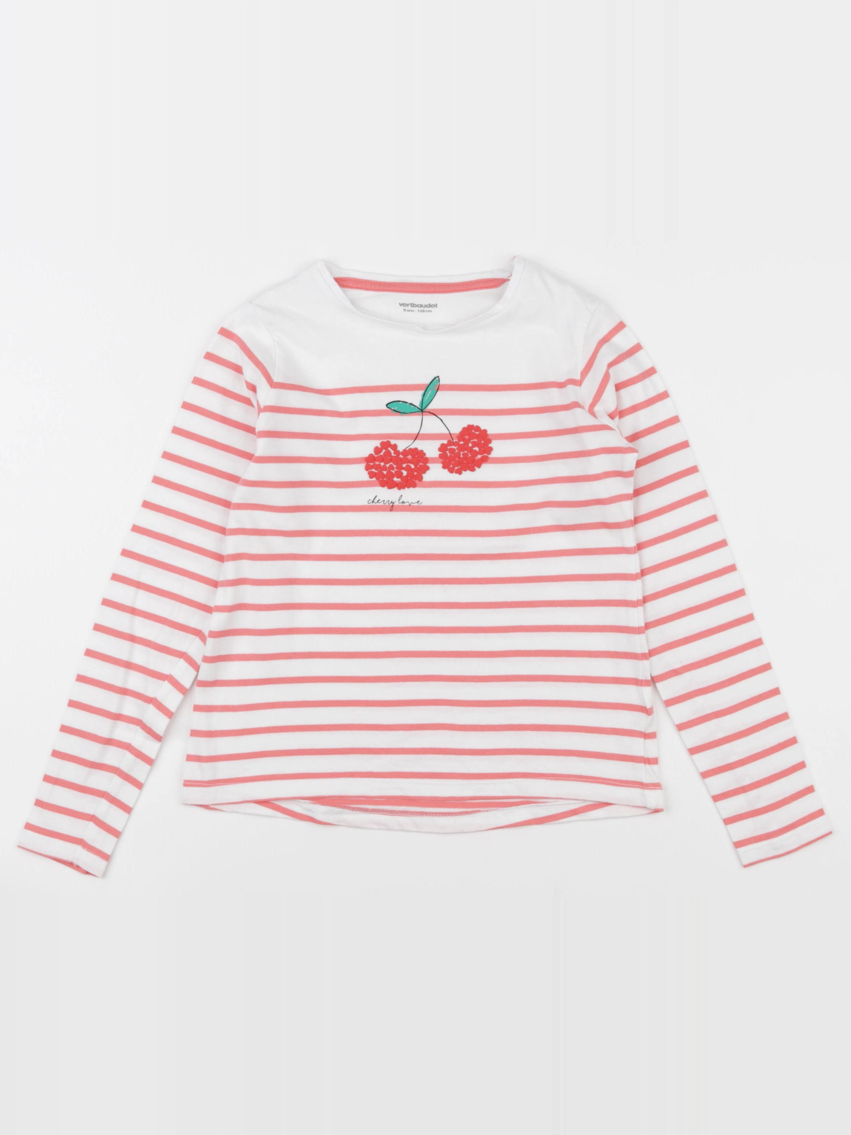 Vertbaudet - tee-shirt rouge - 8 ans