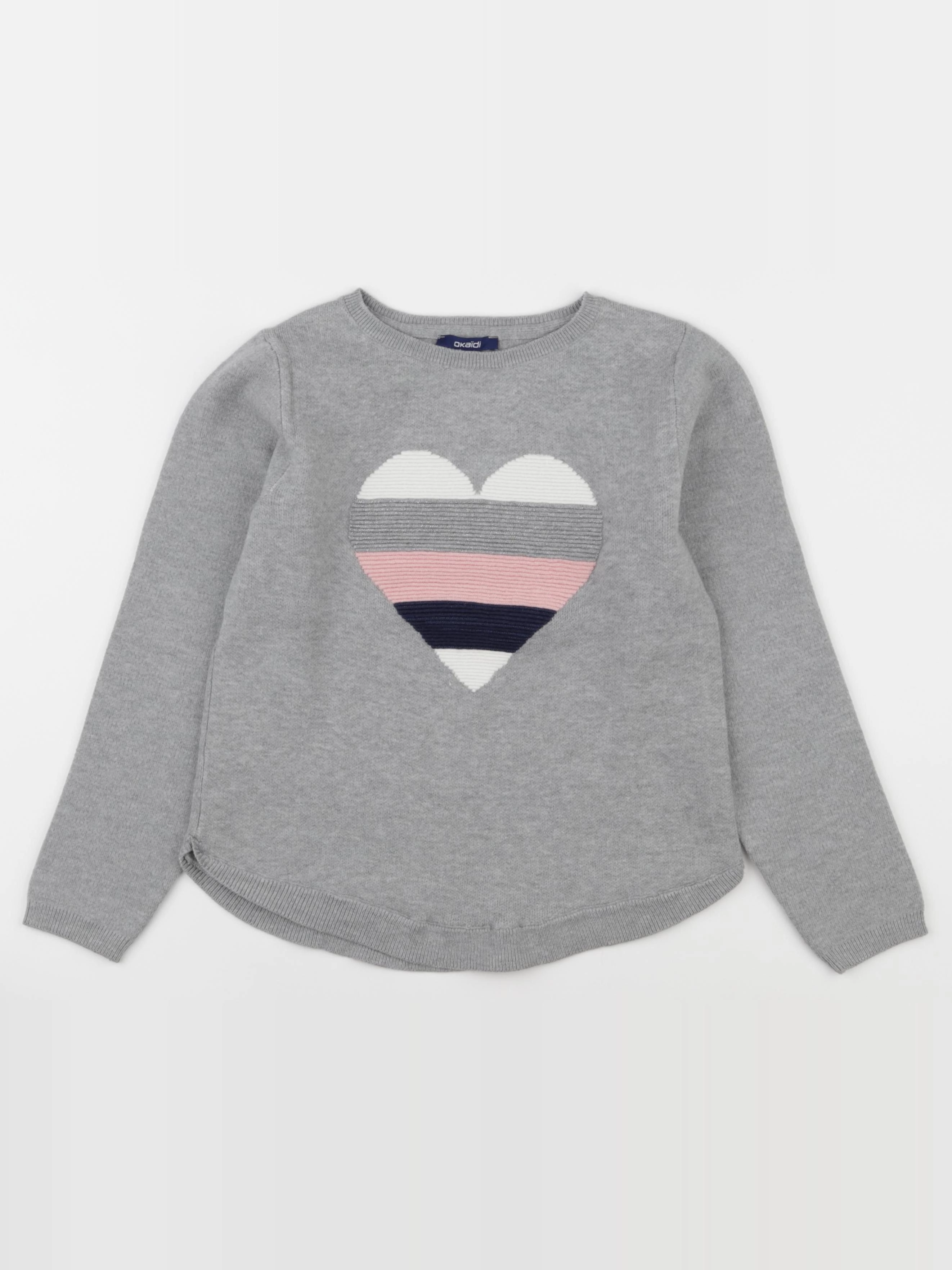 Okaidi - pull gris - 8 ans