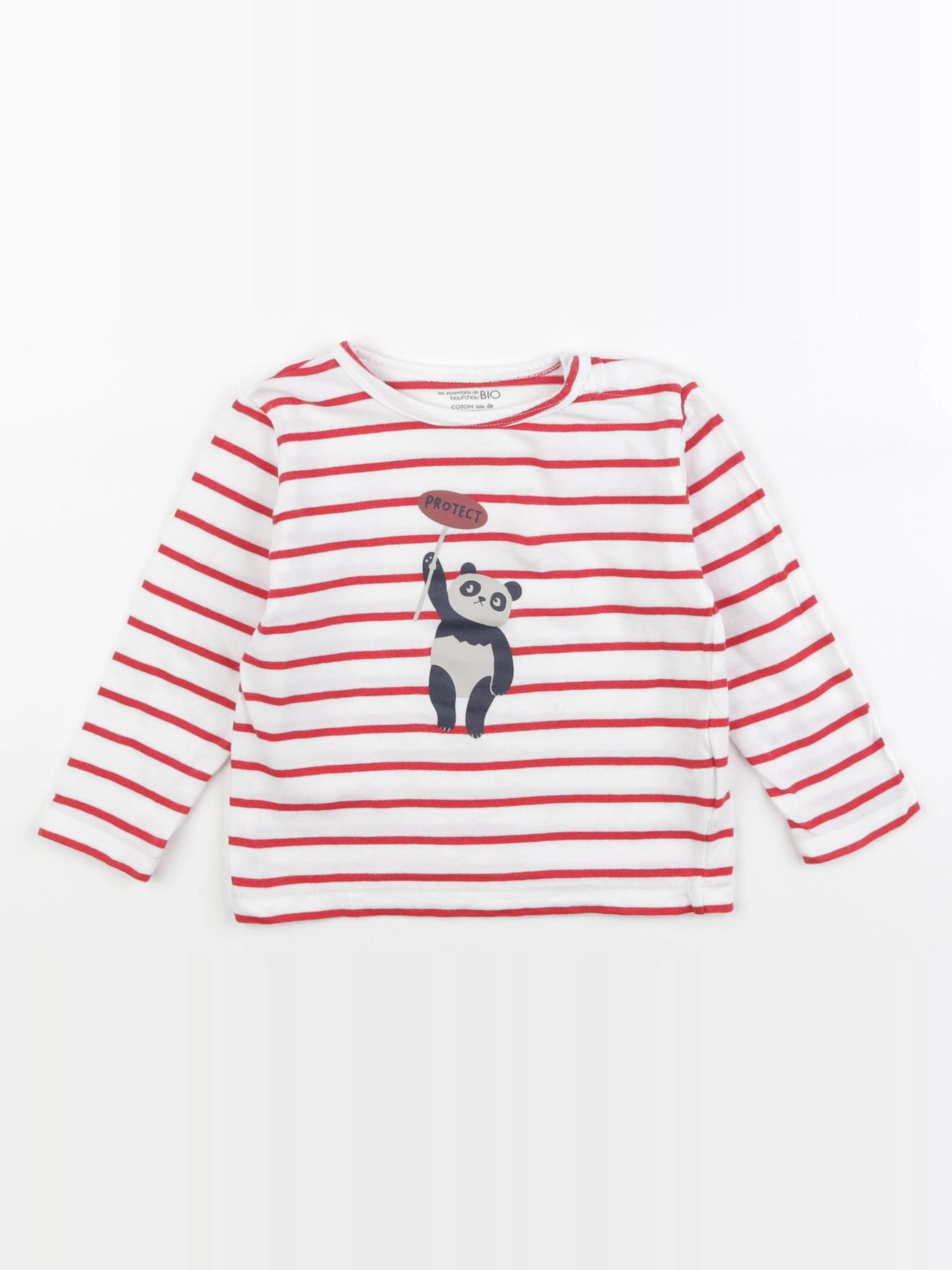 Boutchou - tee-shirt blanc, rouge - 18 mois