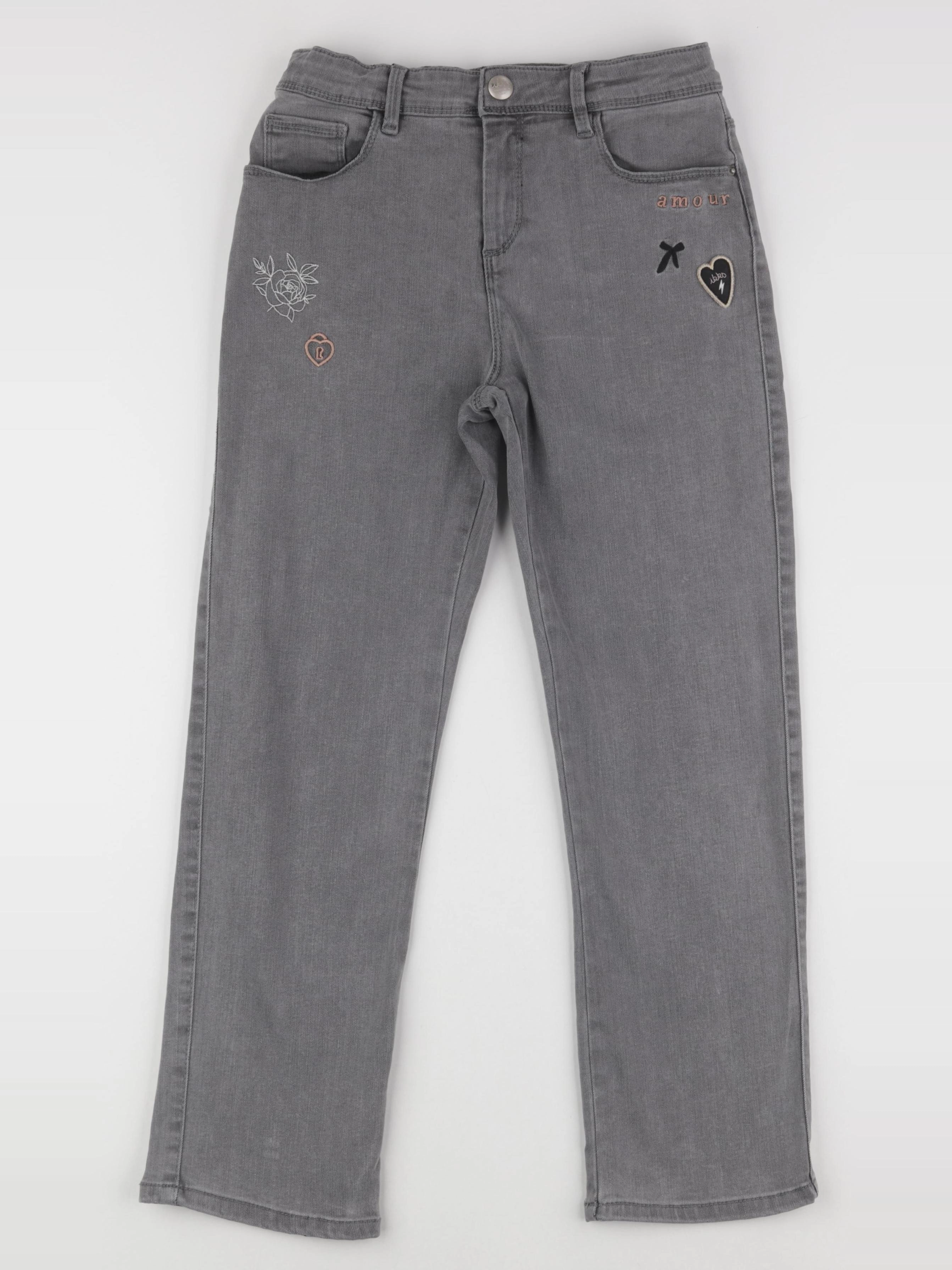 IKKS - jean gris, bronze - 10 ans