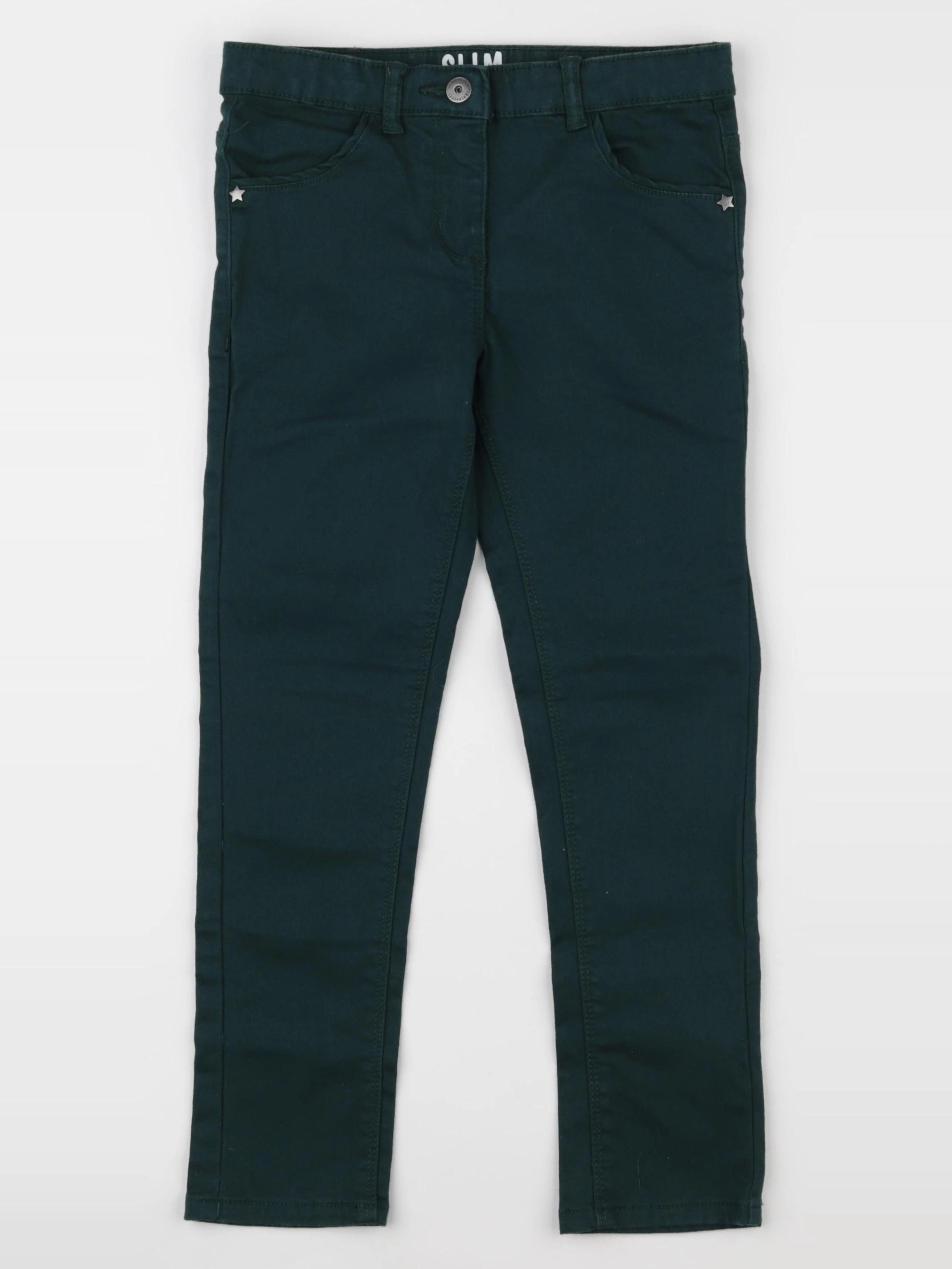 Vertbaudet - pantalon vert - 9 ans