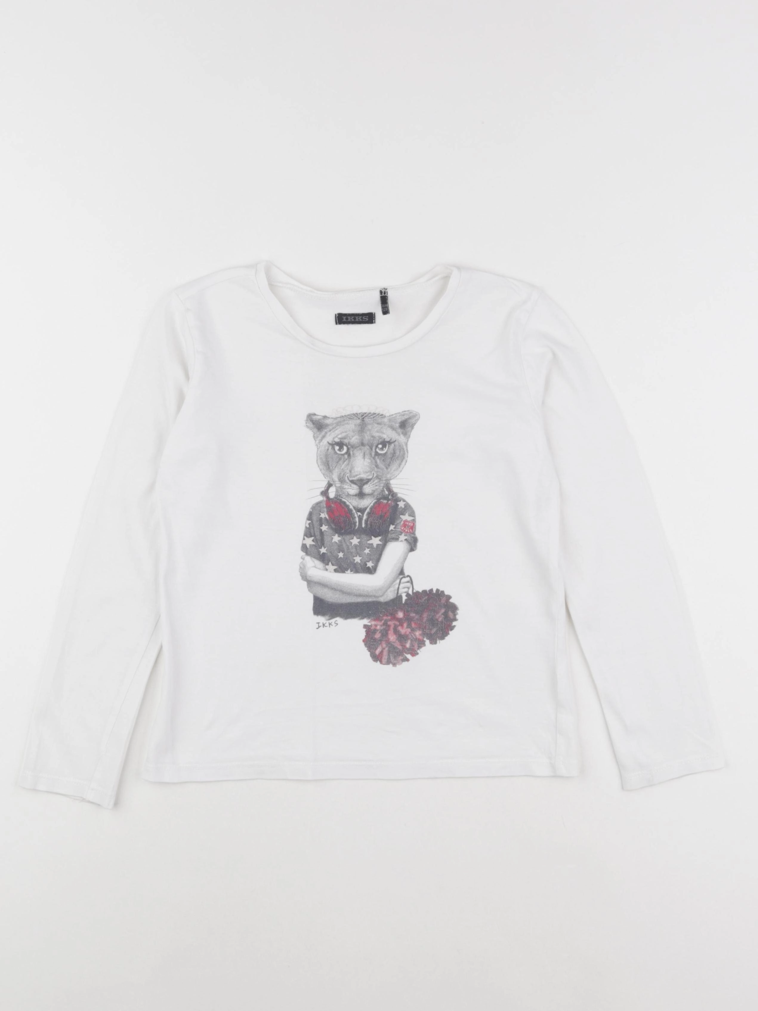 IKKS - tee-shirt blanc, argent - 8 ans