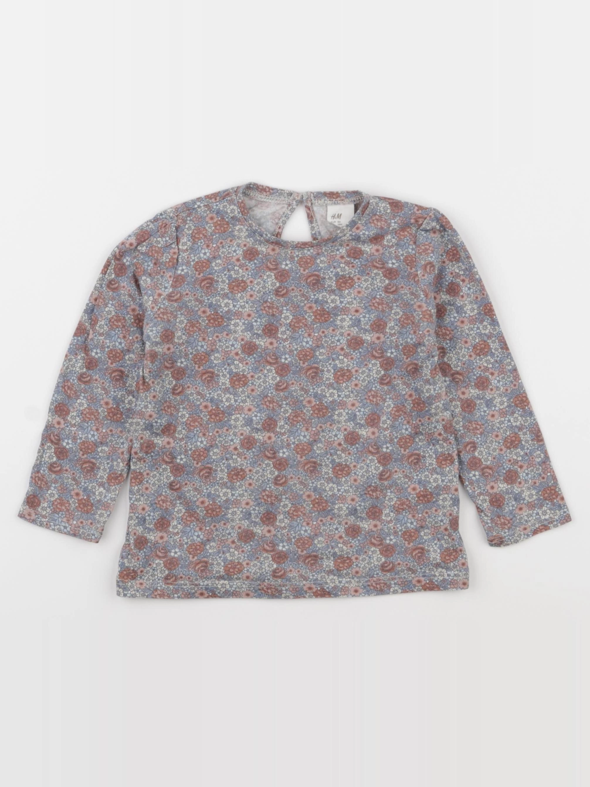 H&M - tee-shirt bleu, rose - 18 mois