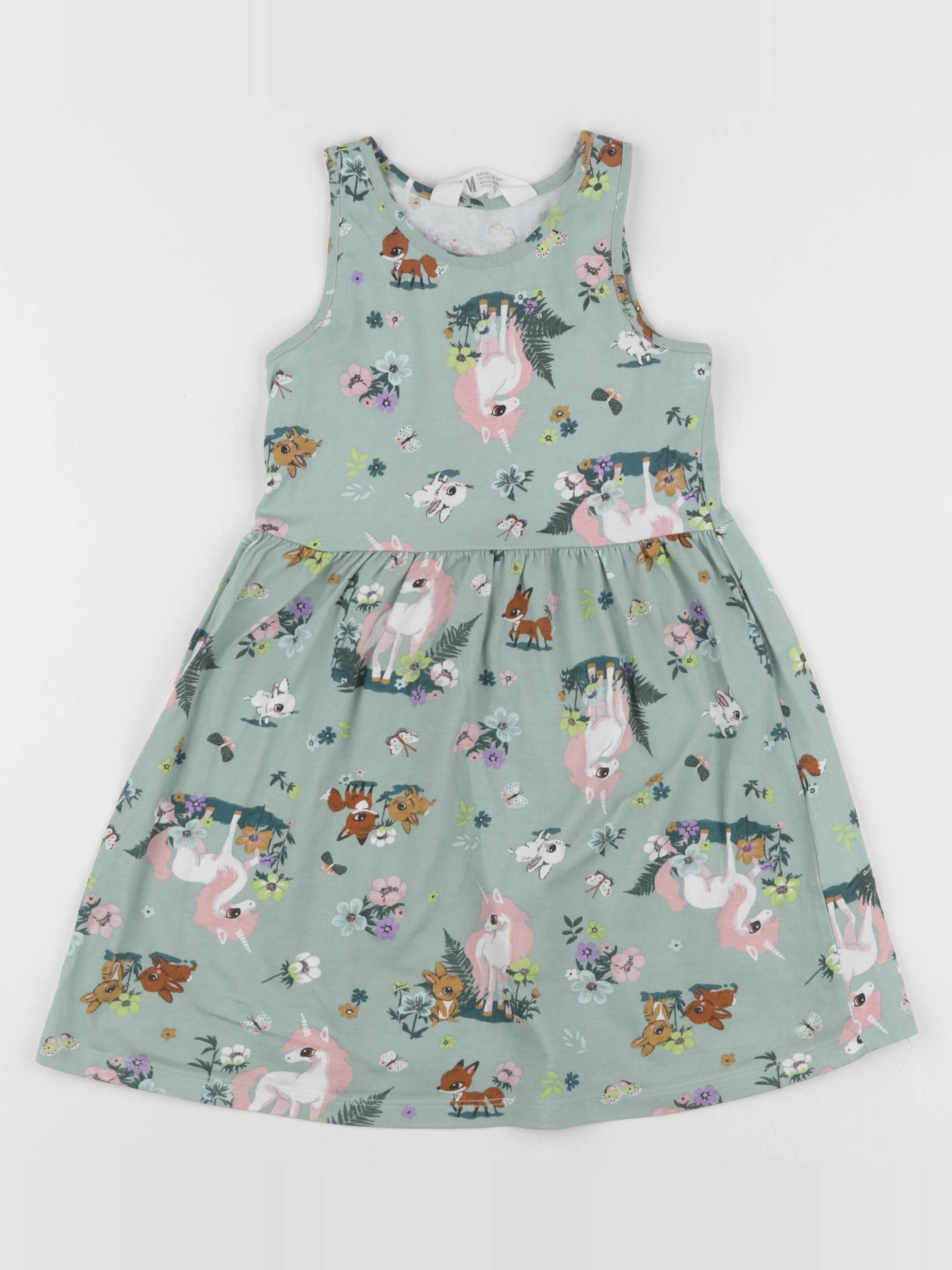 H&M - robe vert - 2/4 ans