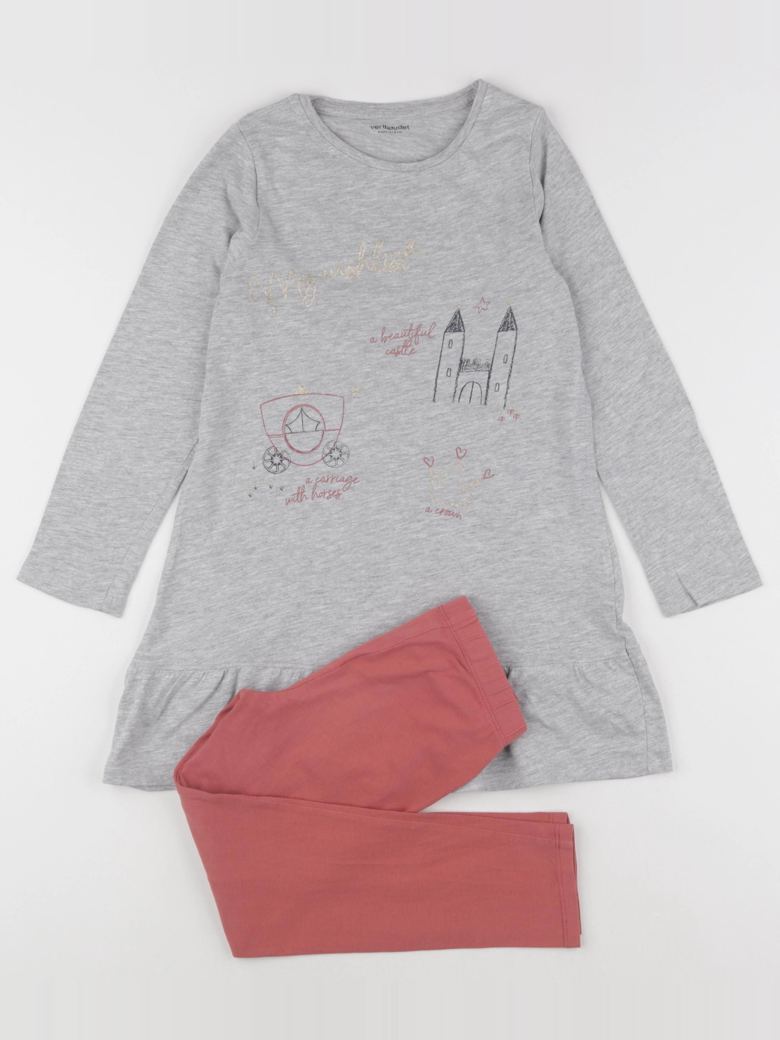 Okaidi - pyjama coton gris - 6 ans