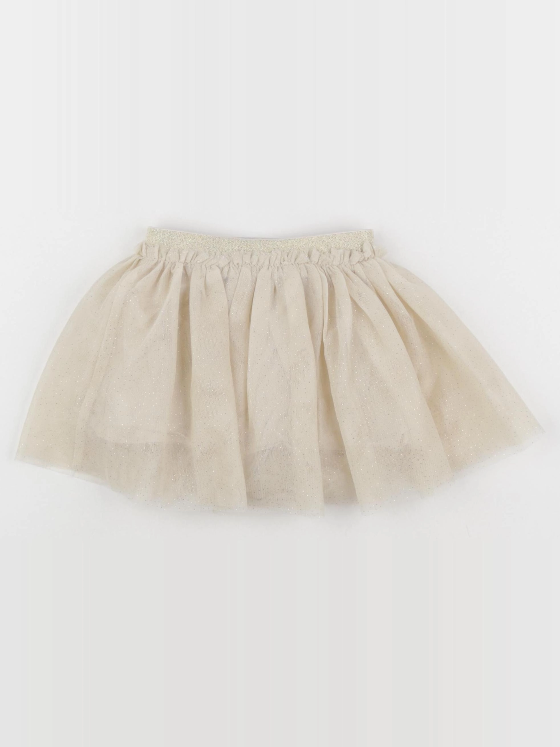 Vertbaudet - jupe beige, or - 18 mois