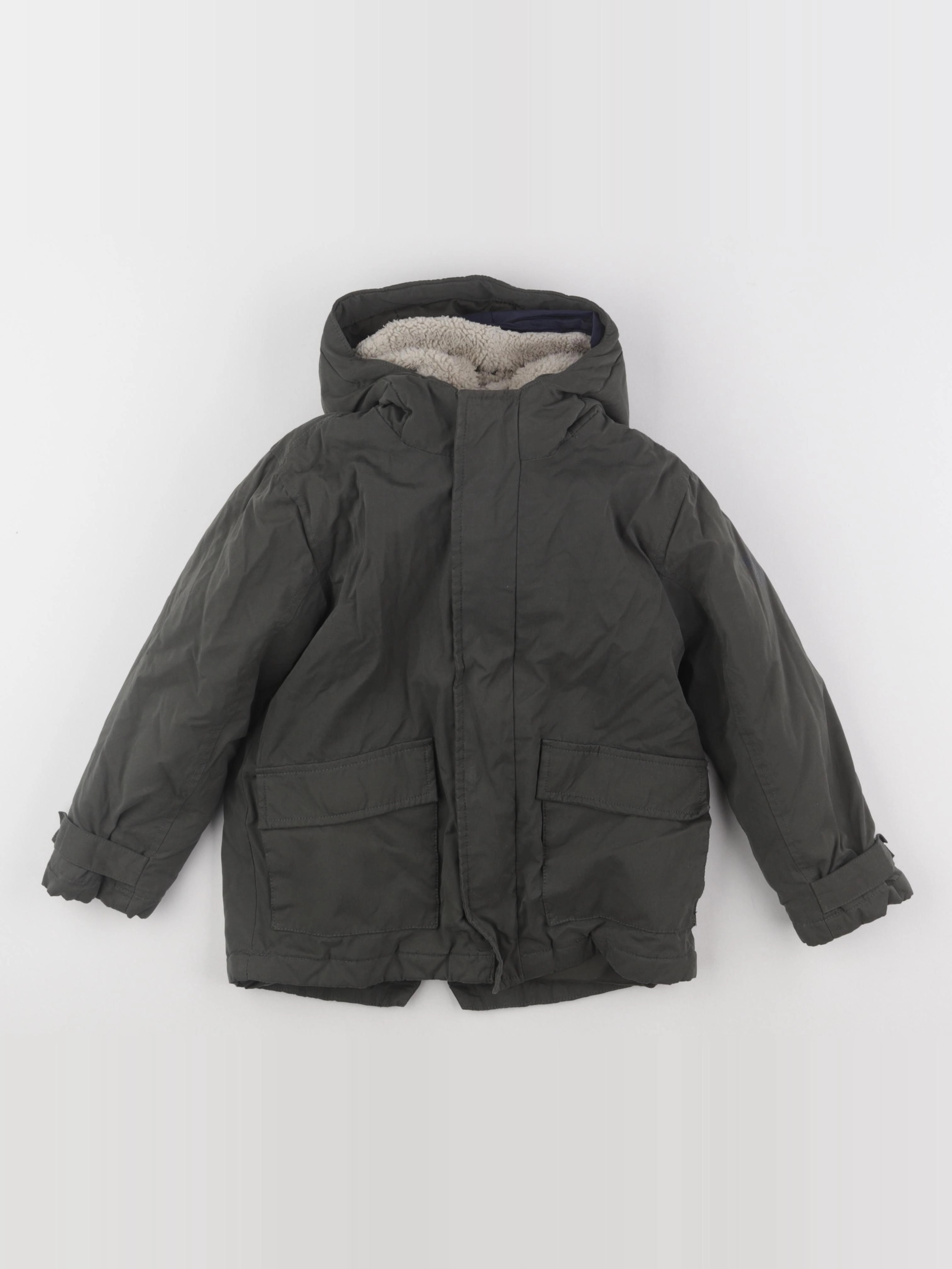 Vertbaudet - manteau doublure amovible vert - 6 ans