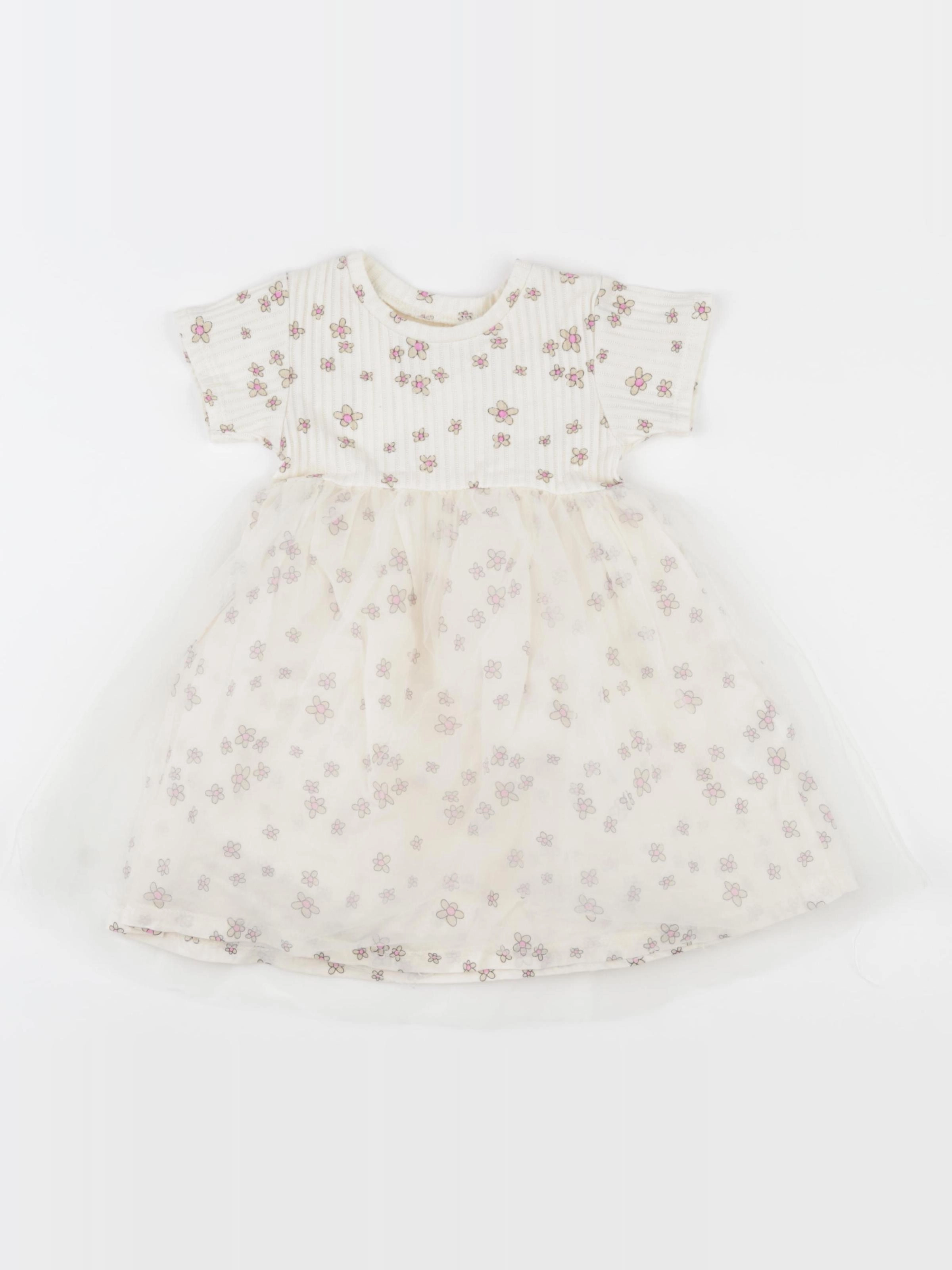 Zara - robe beige, rose - 2 ans