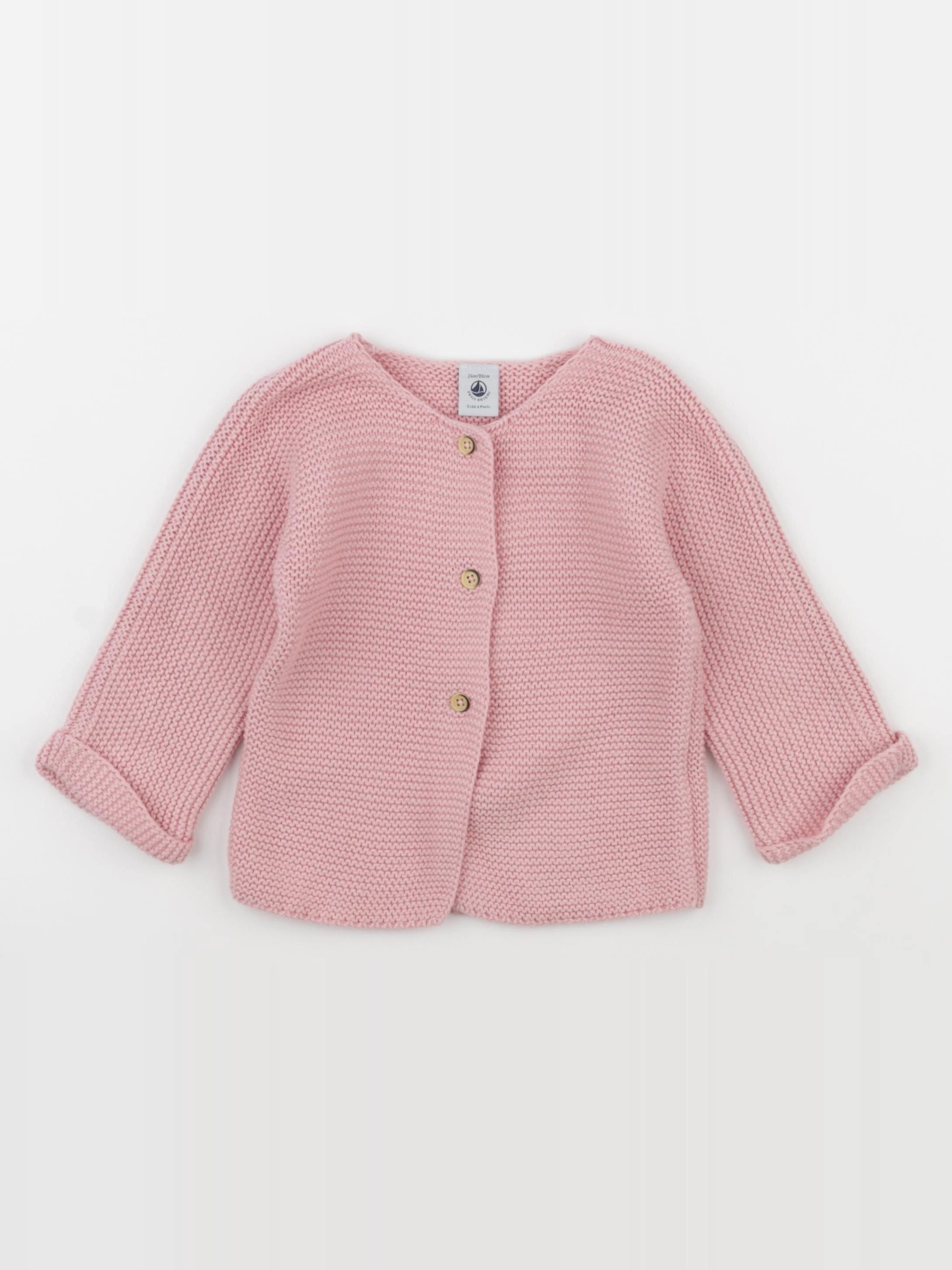 Petit Bateau - gilet rose - 24 mois